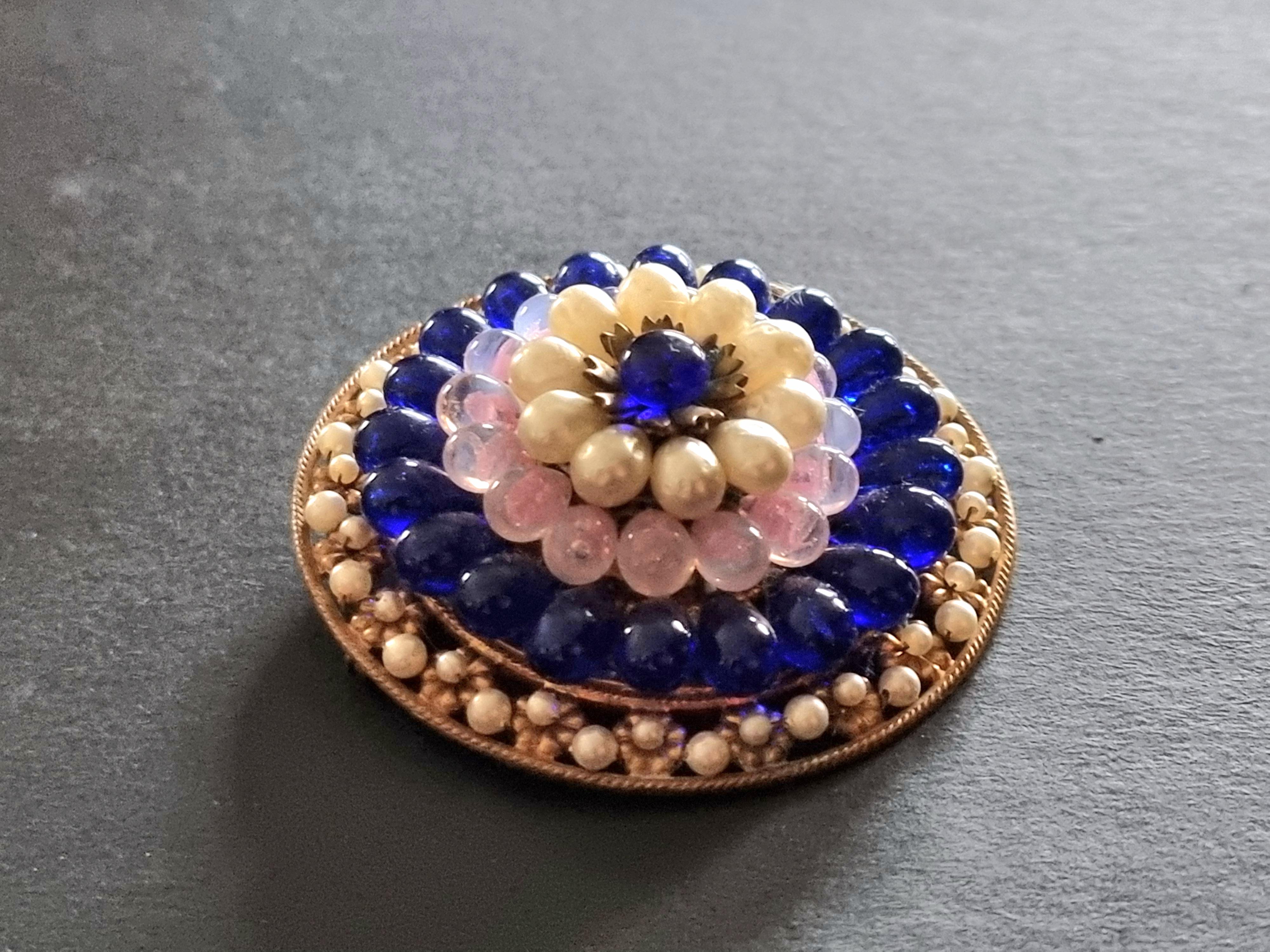 LOUIS ROUSSELET, Magnificent large old BROOCH, vintage from the 50s In Good Condition For Sale In SAINT-CLOUD, FR