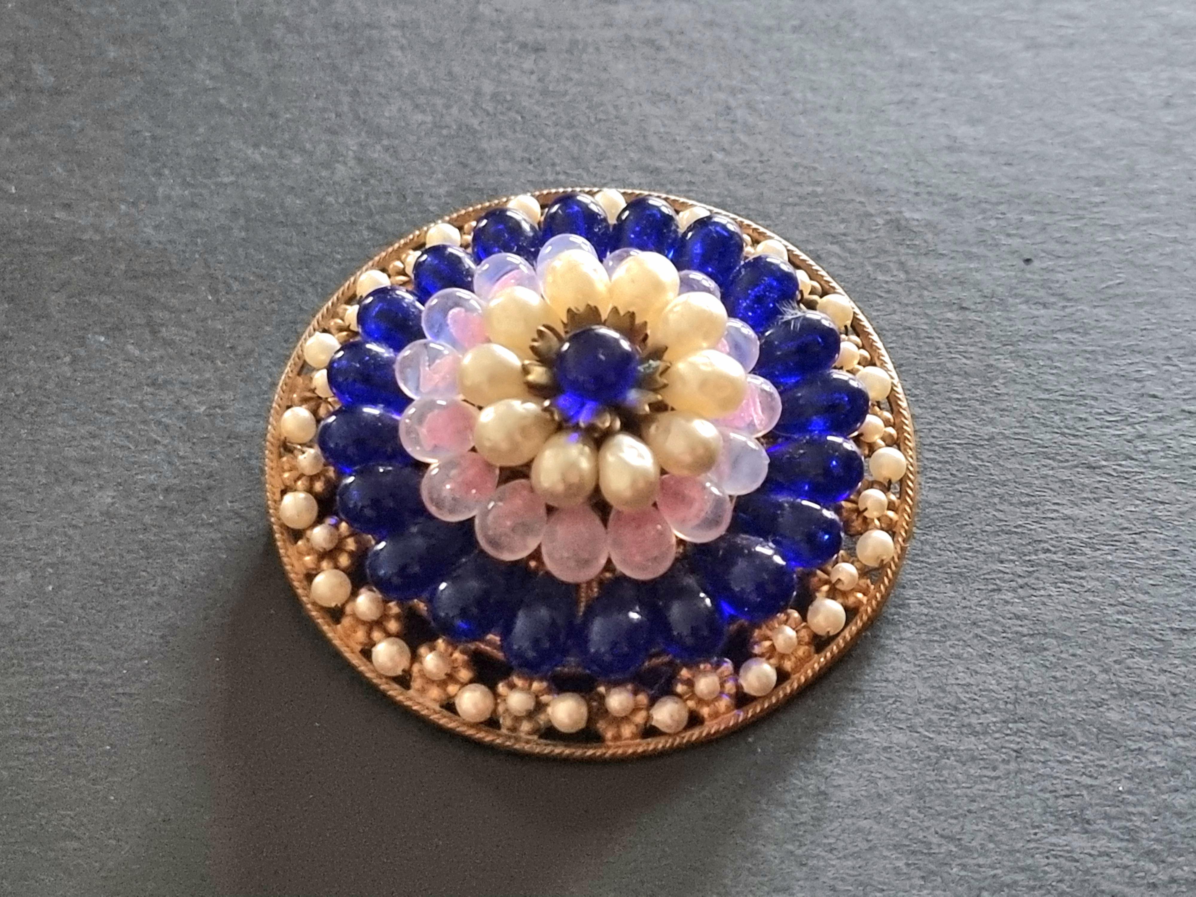 LOUIS ROUSSELET, Magnificent large old BROOCH, vintage from the 50s For Sale 1