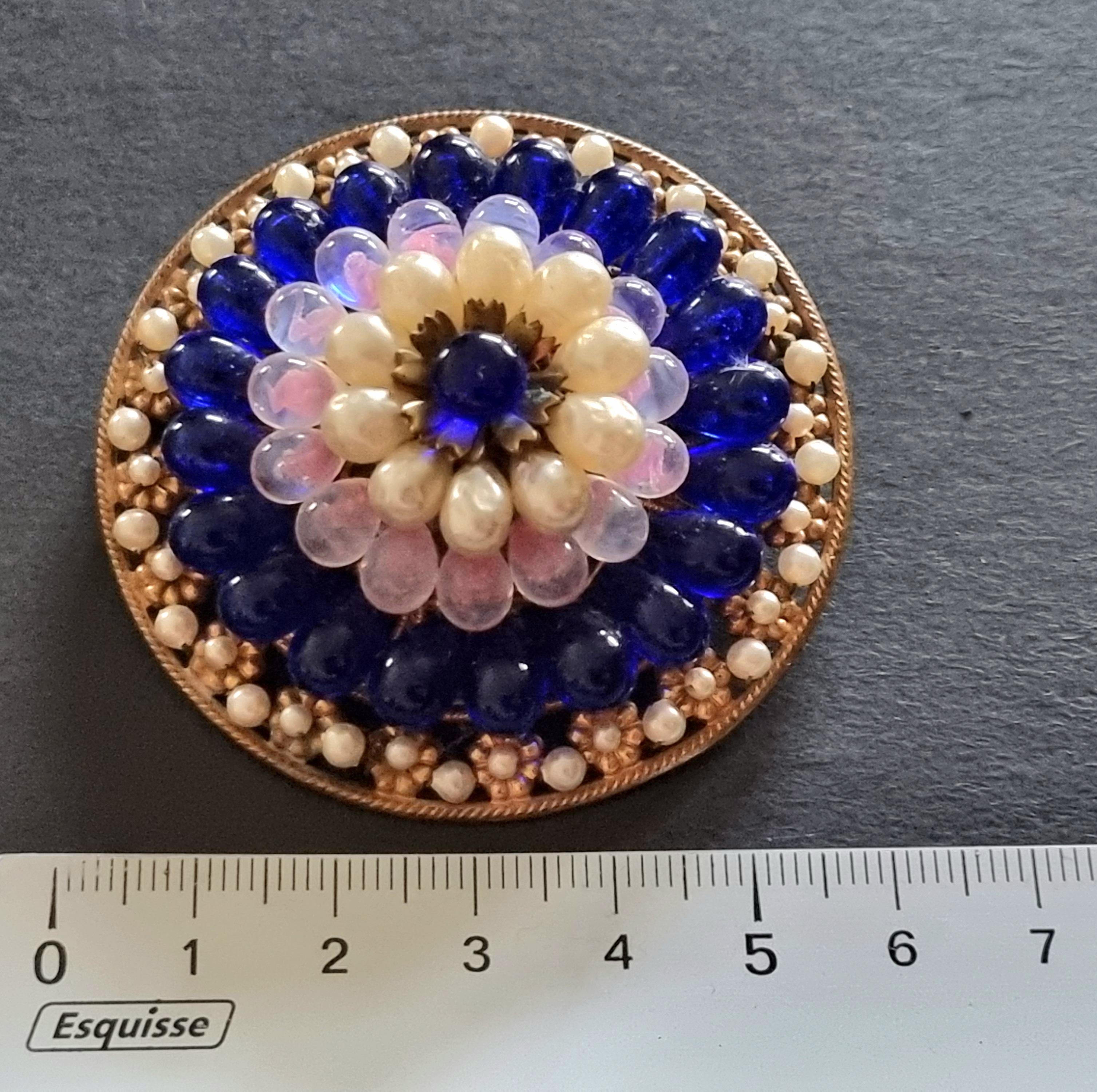 LOUIS ROUSSELET, Magnificent large old BROOCH, vintage from the 50s For Sale 2