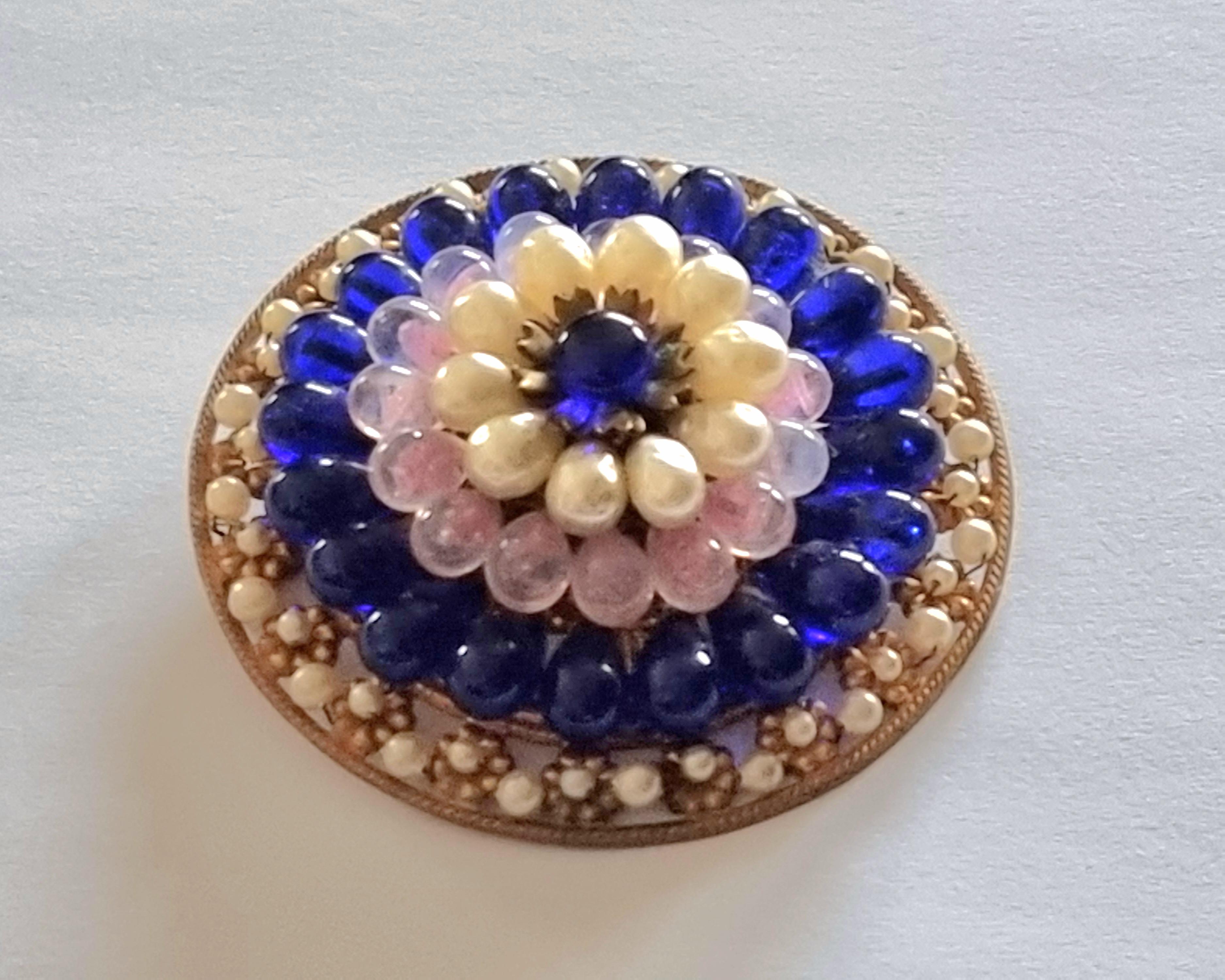 LOUIS ROUSSELET, Magnificent large old BROOCH, vintage from the 50s For Sale 5