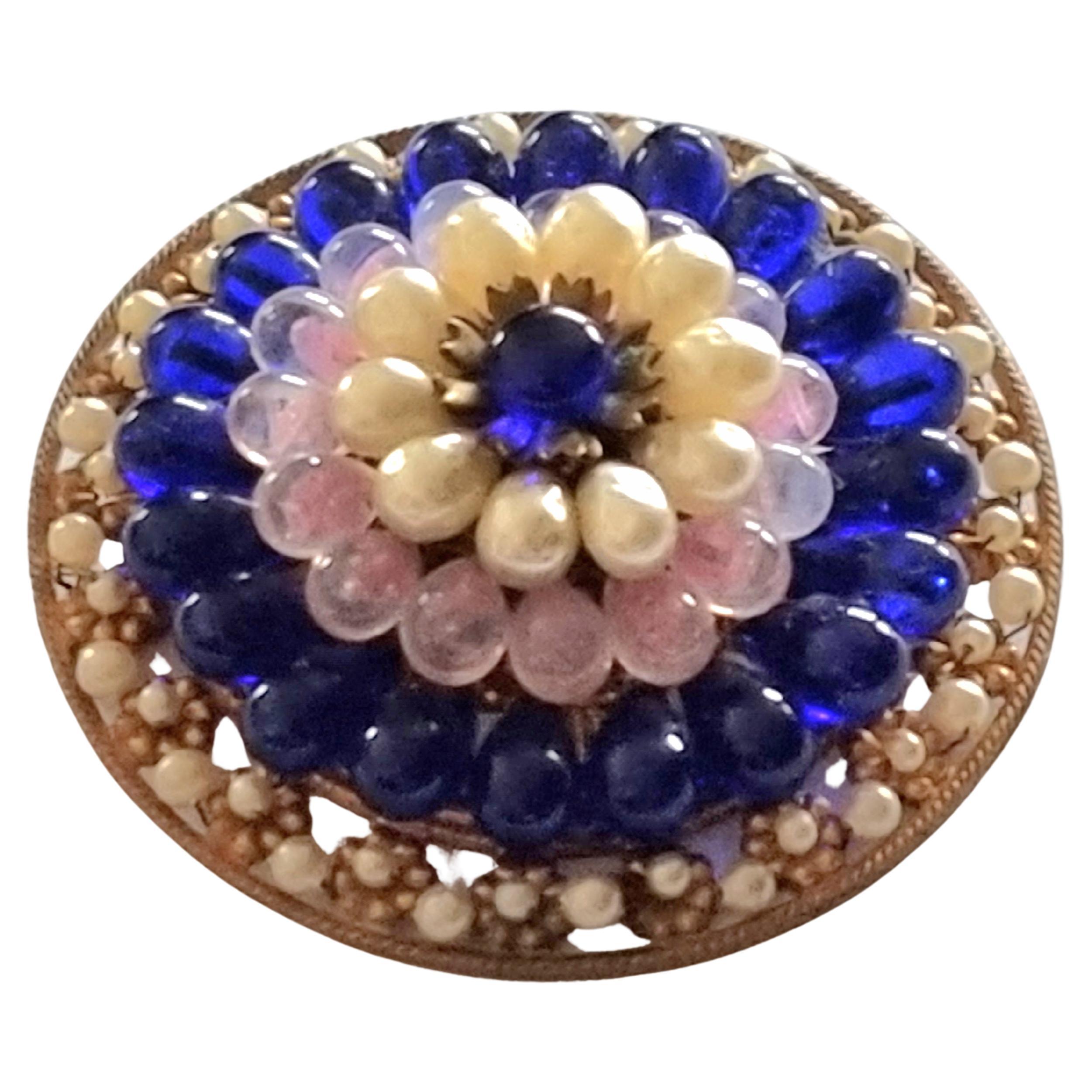 LOUIS ROUSSELET, Magnificent large old BROOCH, vintage from the 50s For Sale