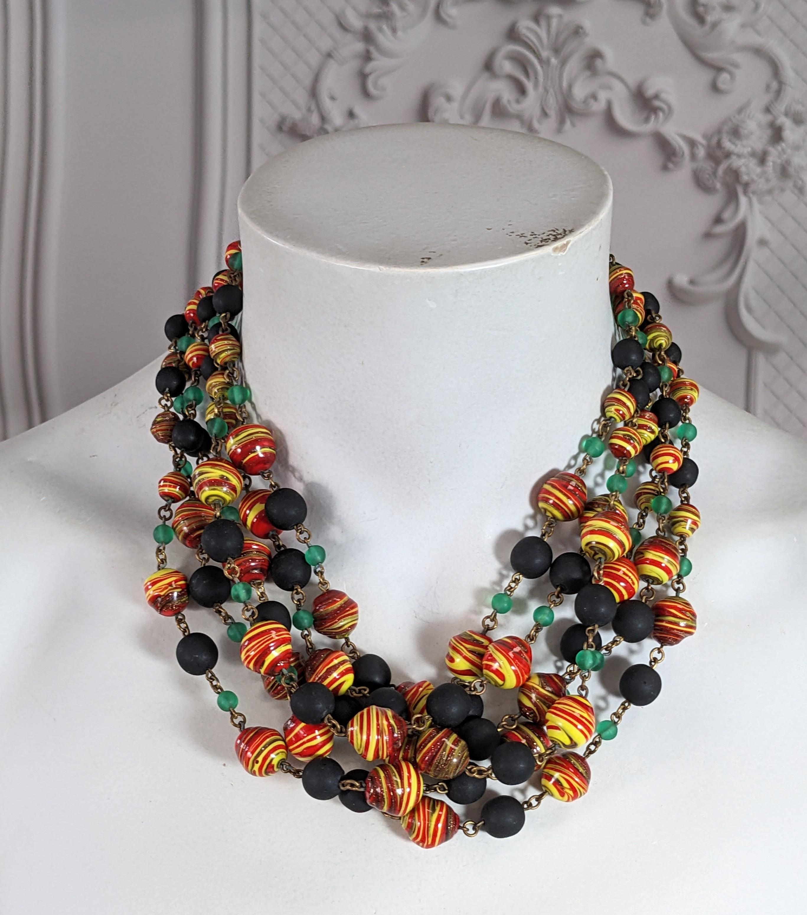 Women's Louis Rousselet Multi Strand Venetian Glass Necklace For Sale