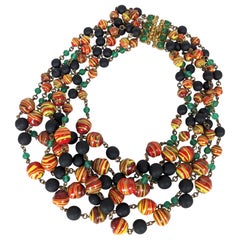 Louis Rousselet Multi Strand Venetian Glass Necklace