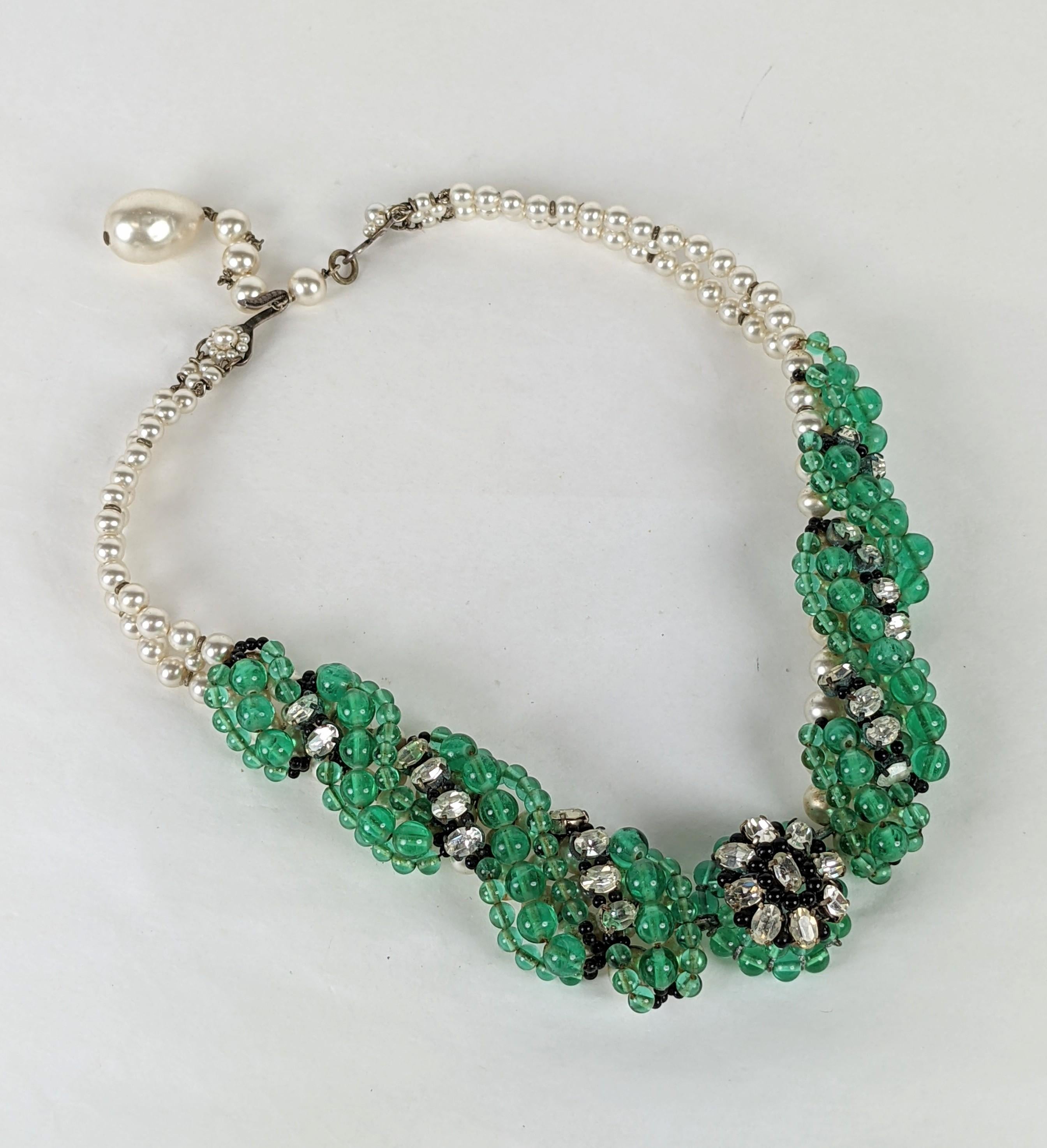 Art Deco Louis Rousselet Pearl and Emerald Necklace