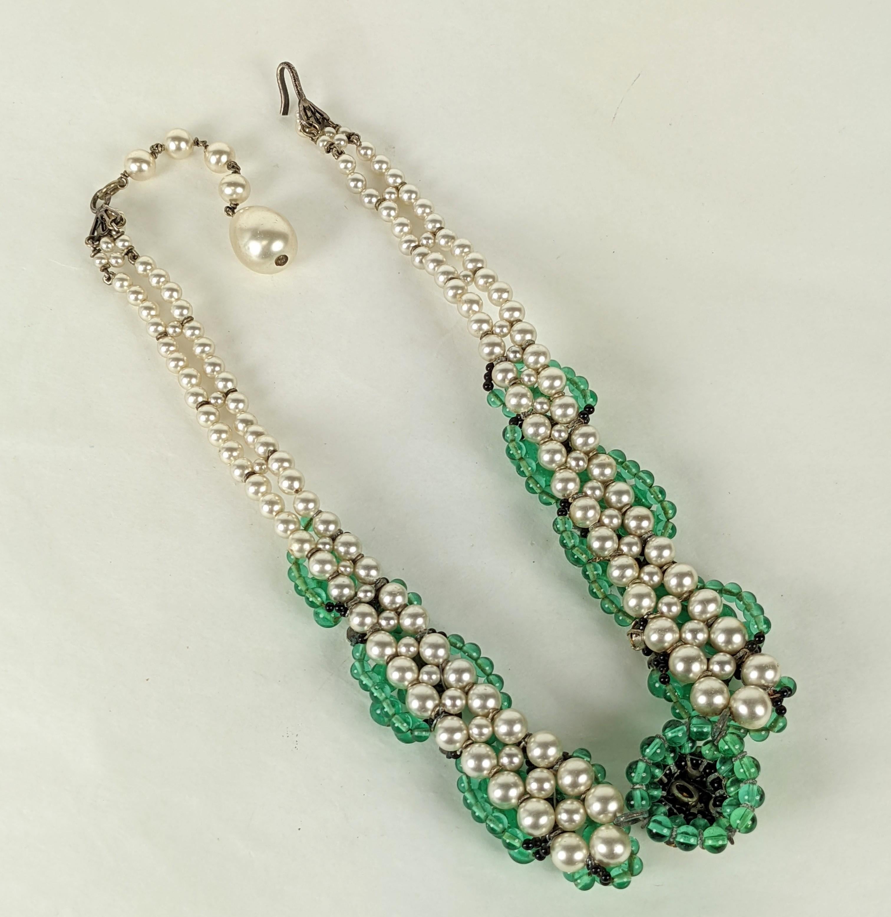 Women's Louis Rousselet Pearl and Emerald Necklace