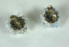 Louis Rousselet Sapphire and Opaline Earclips