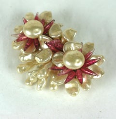Louis Rousselet   Triple Flower Head Brooch