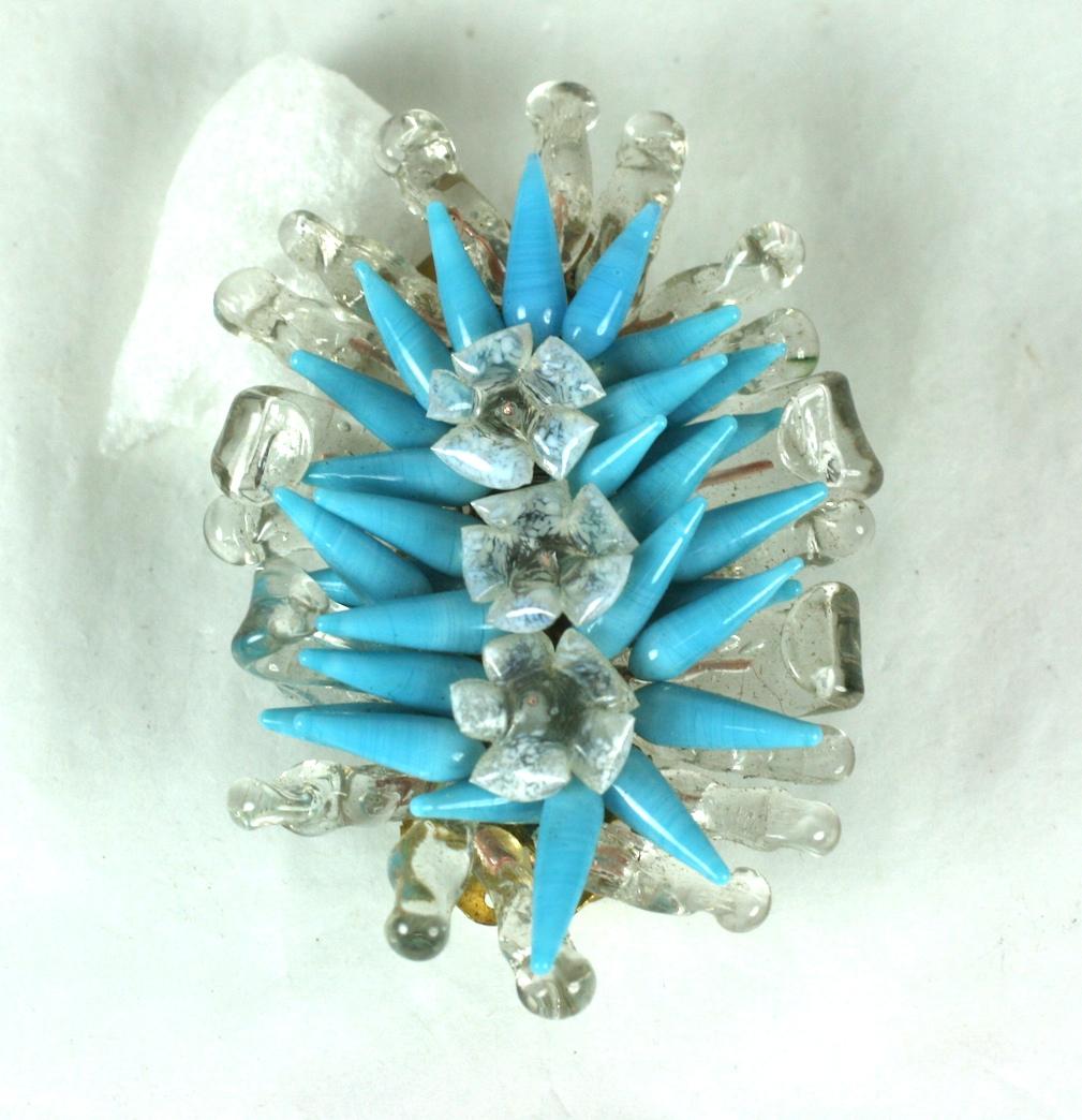 Art Deco Louis Rousselet Turquoise and Opal Bouquet Brooch For Sale