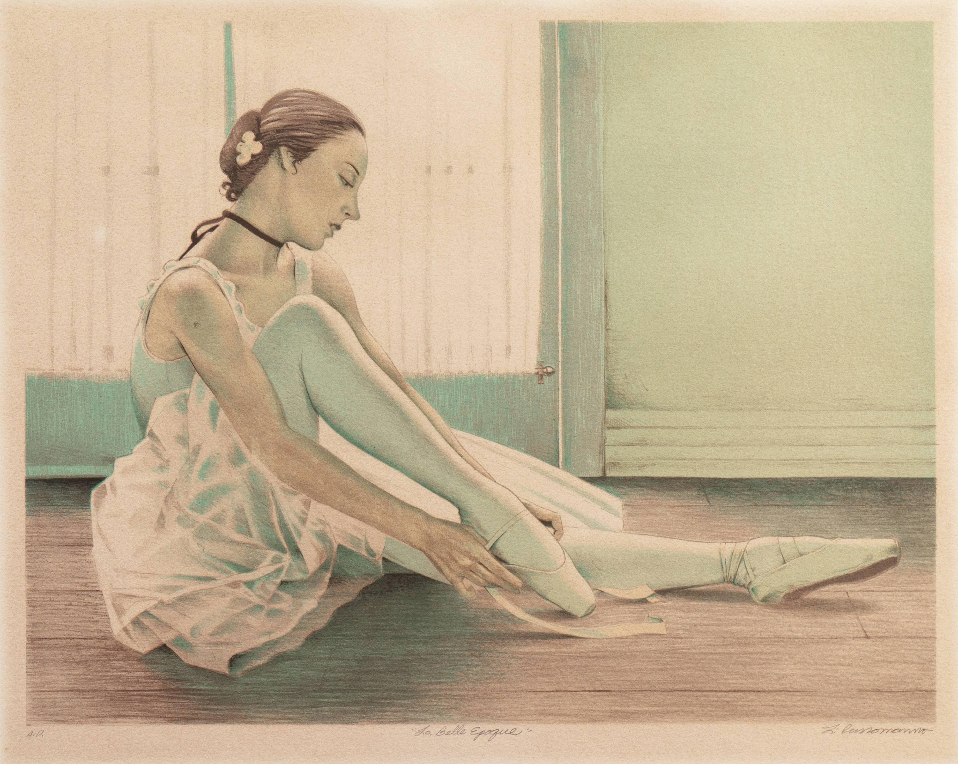 'Young Ballerina', American Impressionist, National Academy of Design, New York - Print by Louis Russomanno