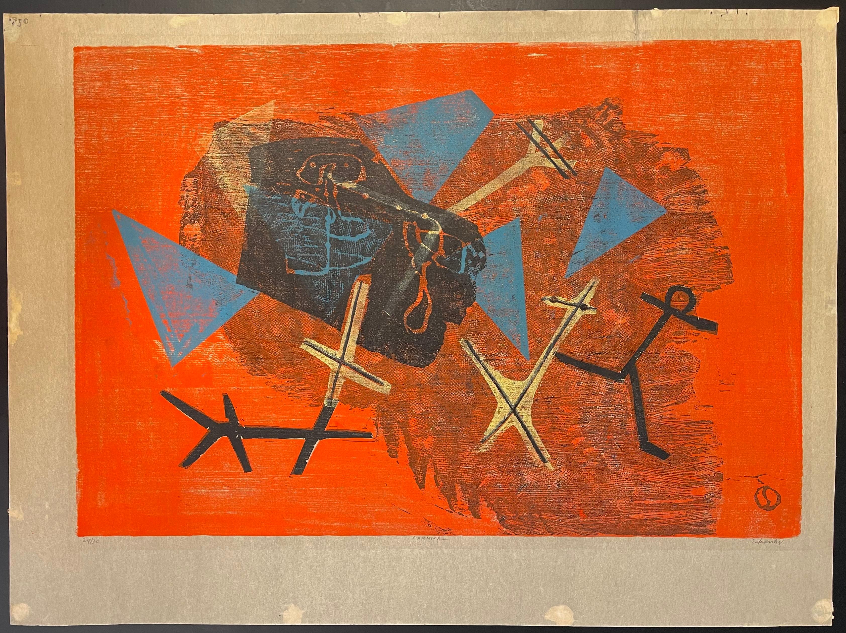 Louis Schanker Abstract Print - CARNIVAL