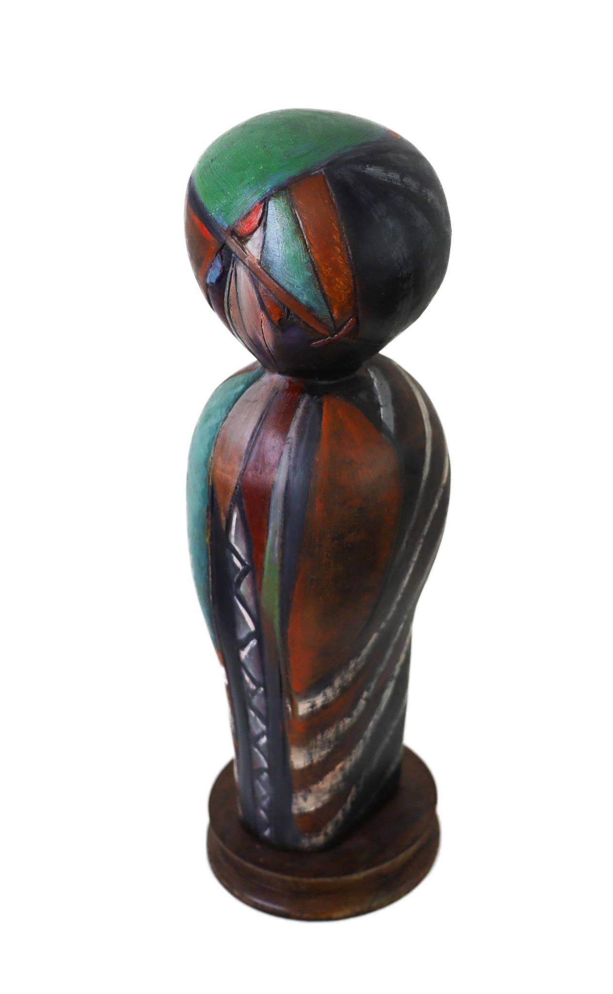 Tótem - Abstract Sculpture Marrón de Louis Schanker