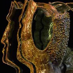 Portrait déconstruit « David » en verre et métal