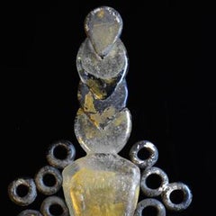 Round Appendages by Louis Sclafani Glass Gold Bottle Oil Paint Sculpture
