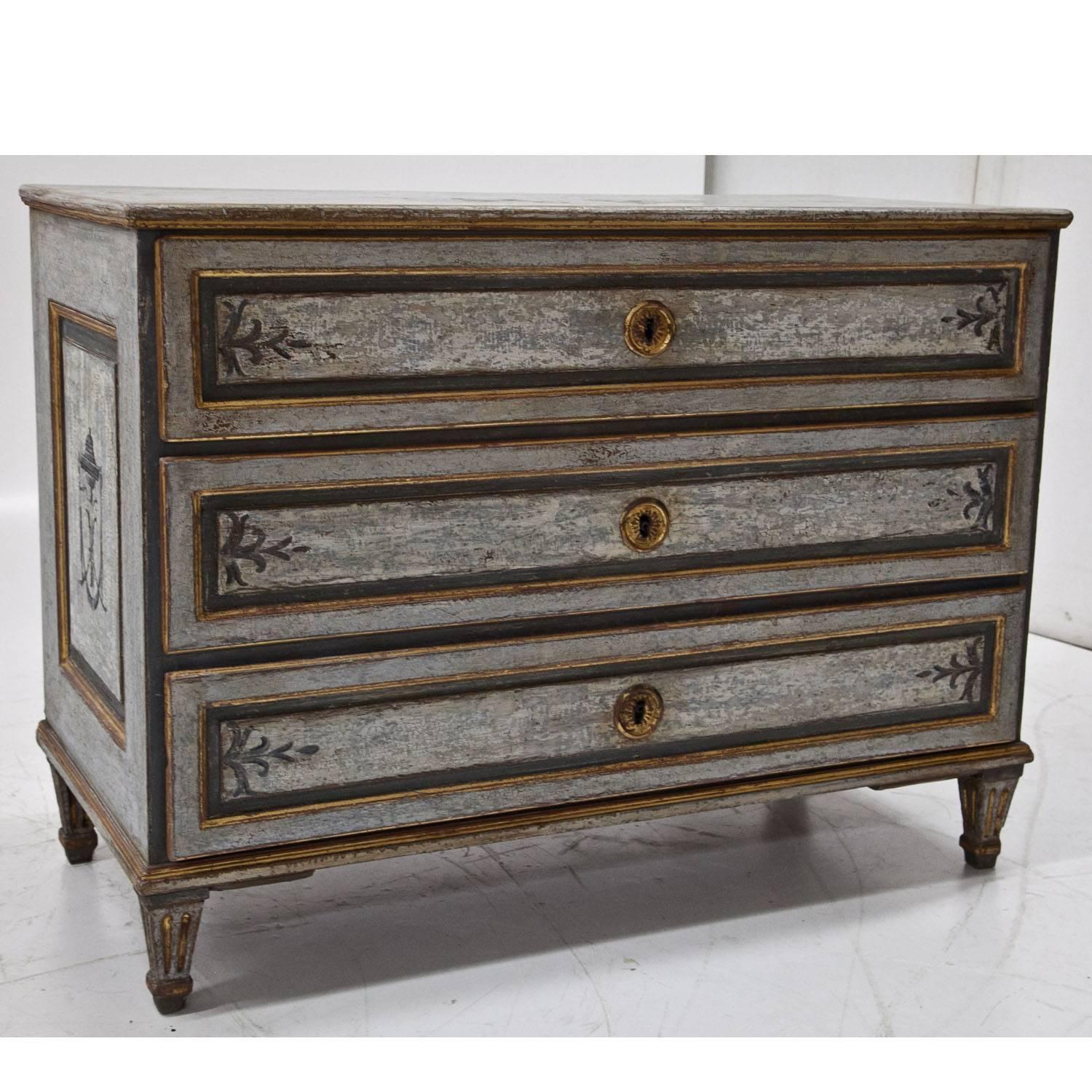 Hand-Painted Louis Seize Chest of Drawers, 1780