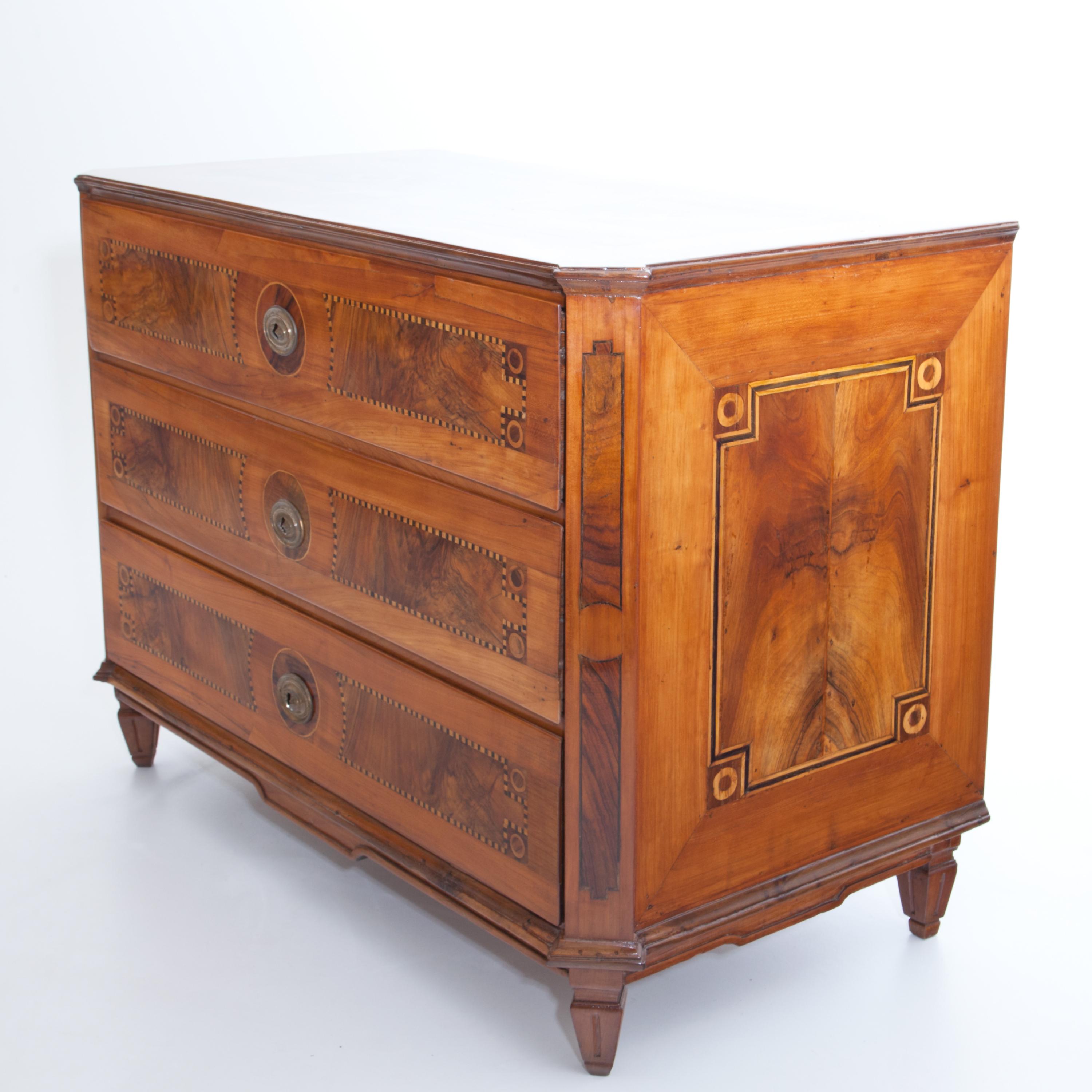 Cherry Louis Seize Chest of Drawers, End of 18th Century