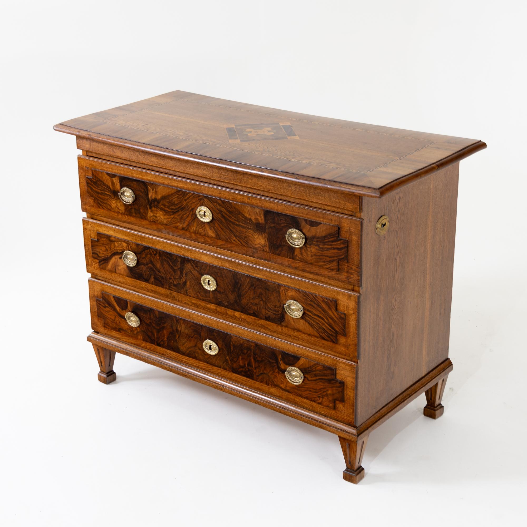 Louis XVI Louis Seize Chest of Drawers with Side Lock, Nuremberg, late 18th Century For Sale