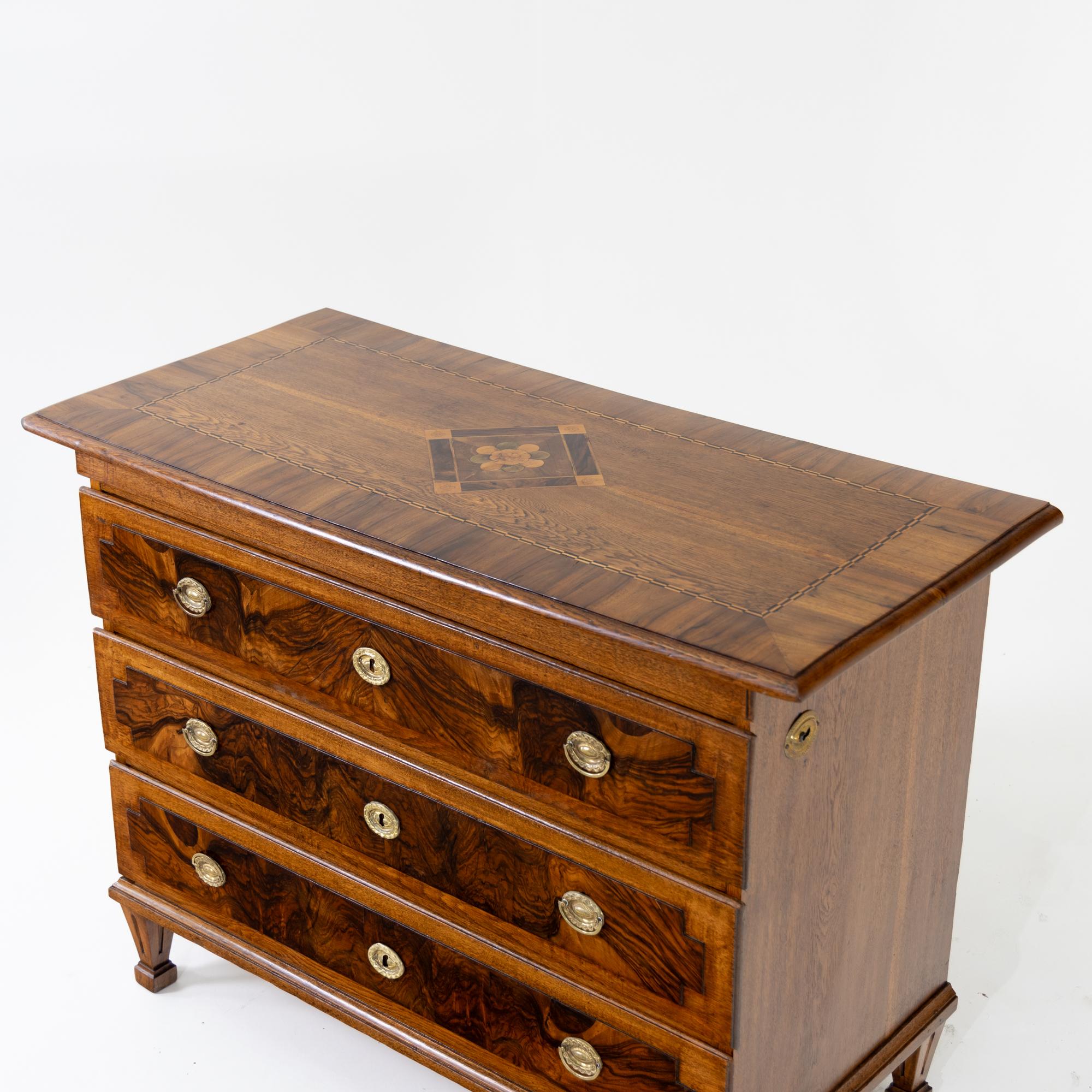 German Louis Seize Chest of Drawers with Side Lock, Nuremberg, late 18th Century For Sale