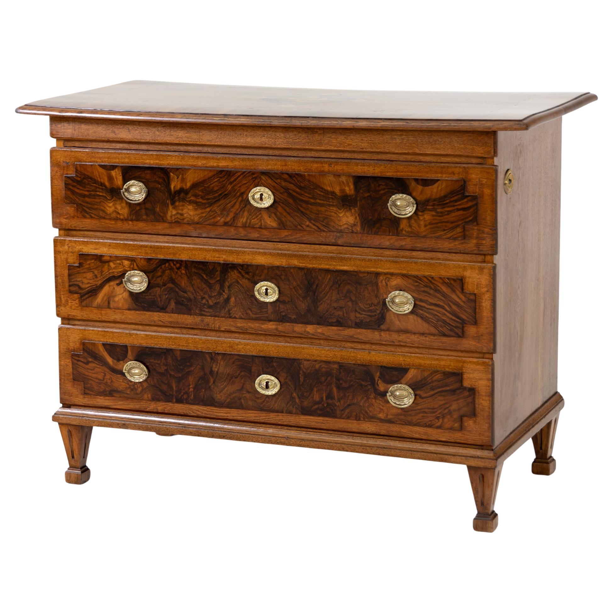 Louis Seize Chest of Drawers with Side Lock, Nuremberg, late 18th Century For Sale