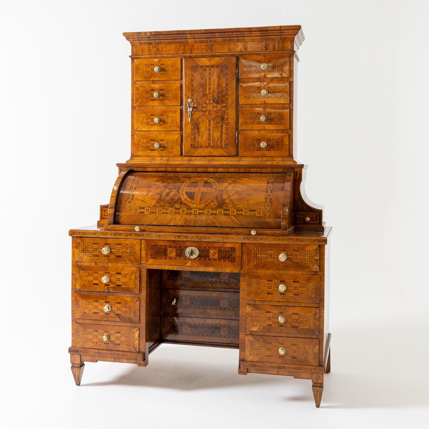 French Louis Seize Cylinder Secretaire, South German, c. 1780/90