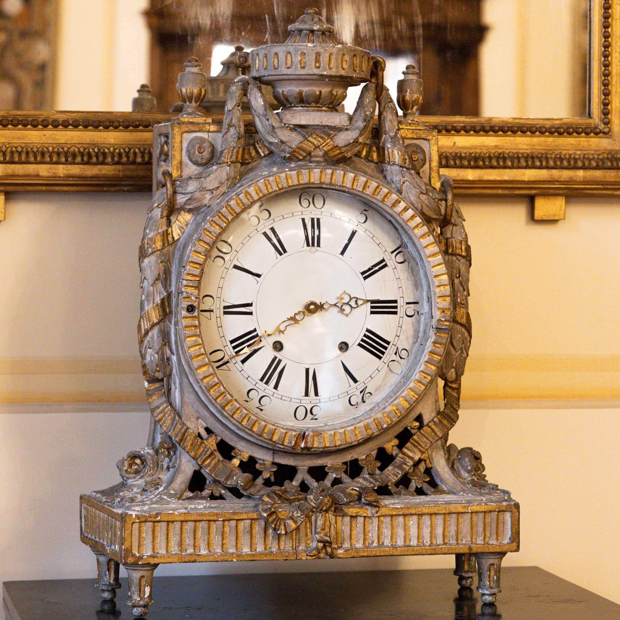 Wood Louis Seize Mantel Clock, Southern, Germany, circa 1780