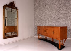 Specchio italiano del 19° secolo Louis Seize Palace Size Stucco / sfaccettatura Barocco