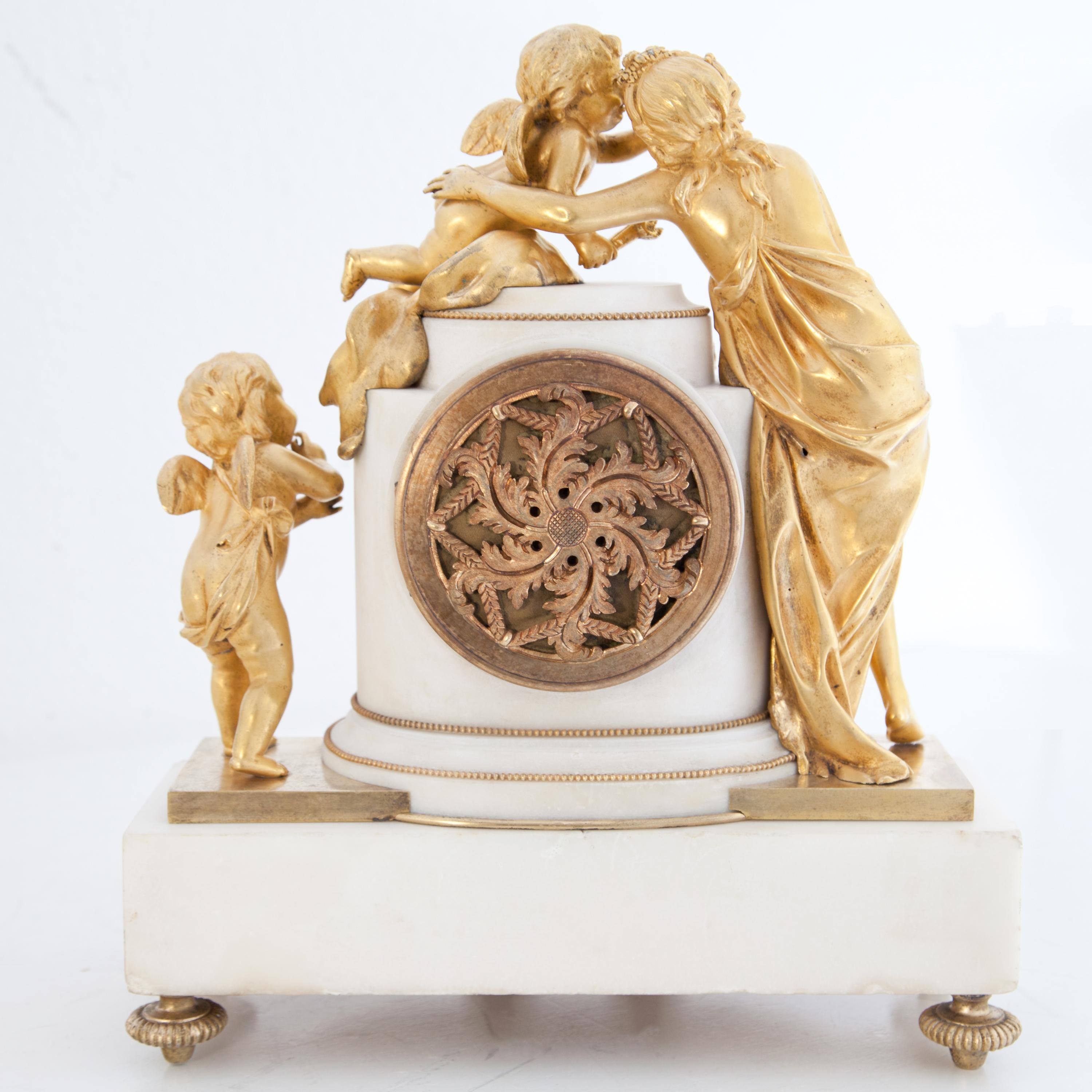Louis Seize Pendule, Amor and Psyche, with Marble Base, France, circa 1780 6