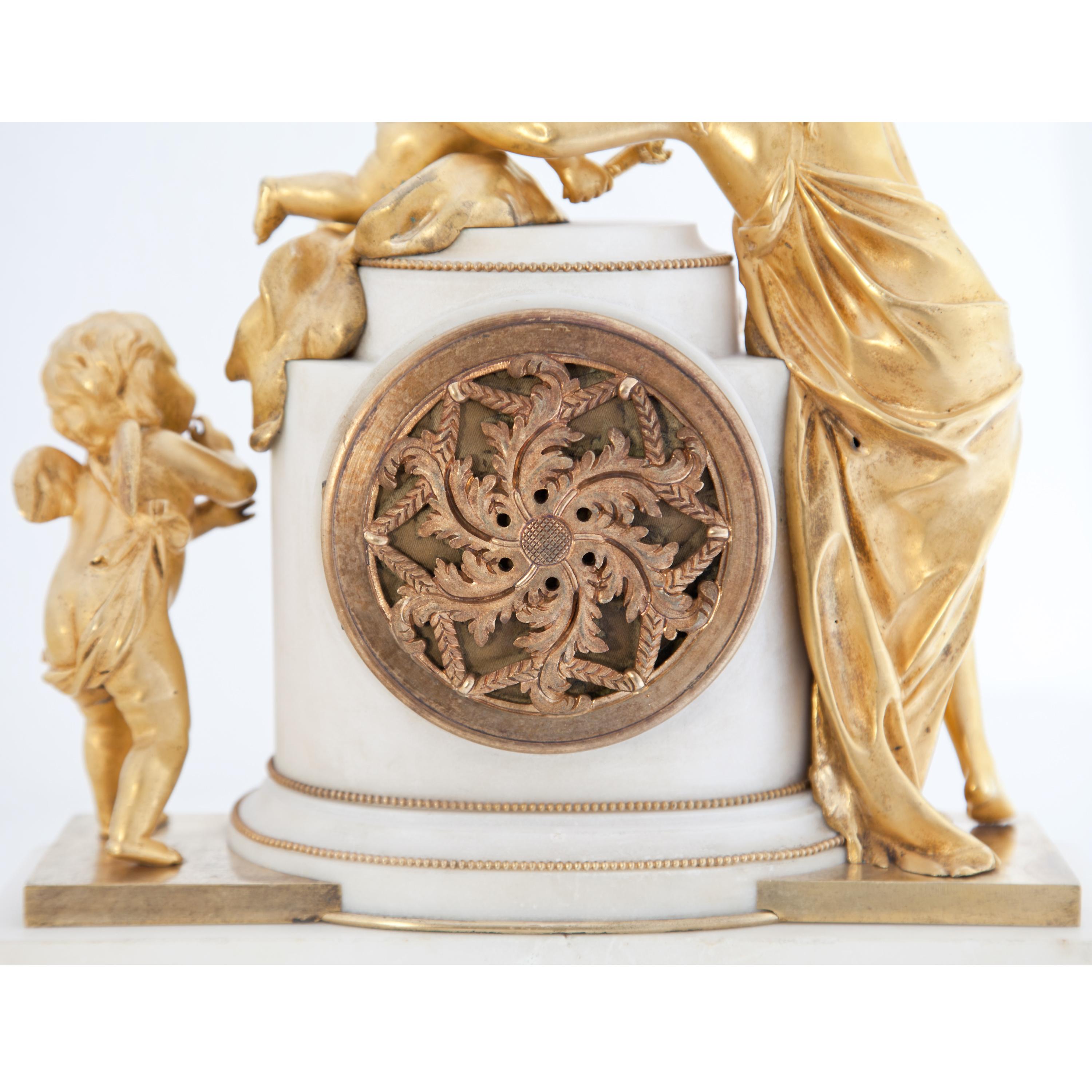 Louis Seize Pendule, Amor and Psyche, with Marble Base, France, circa 1780 7