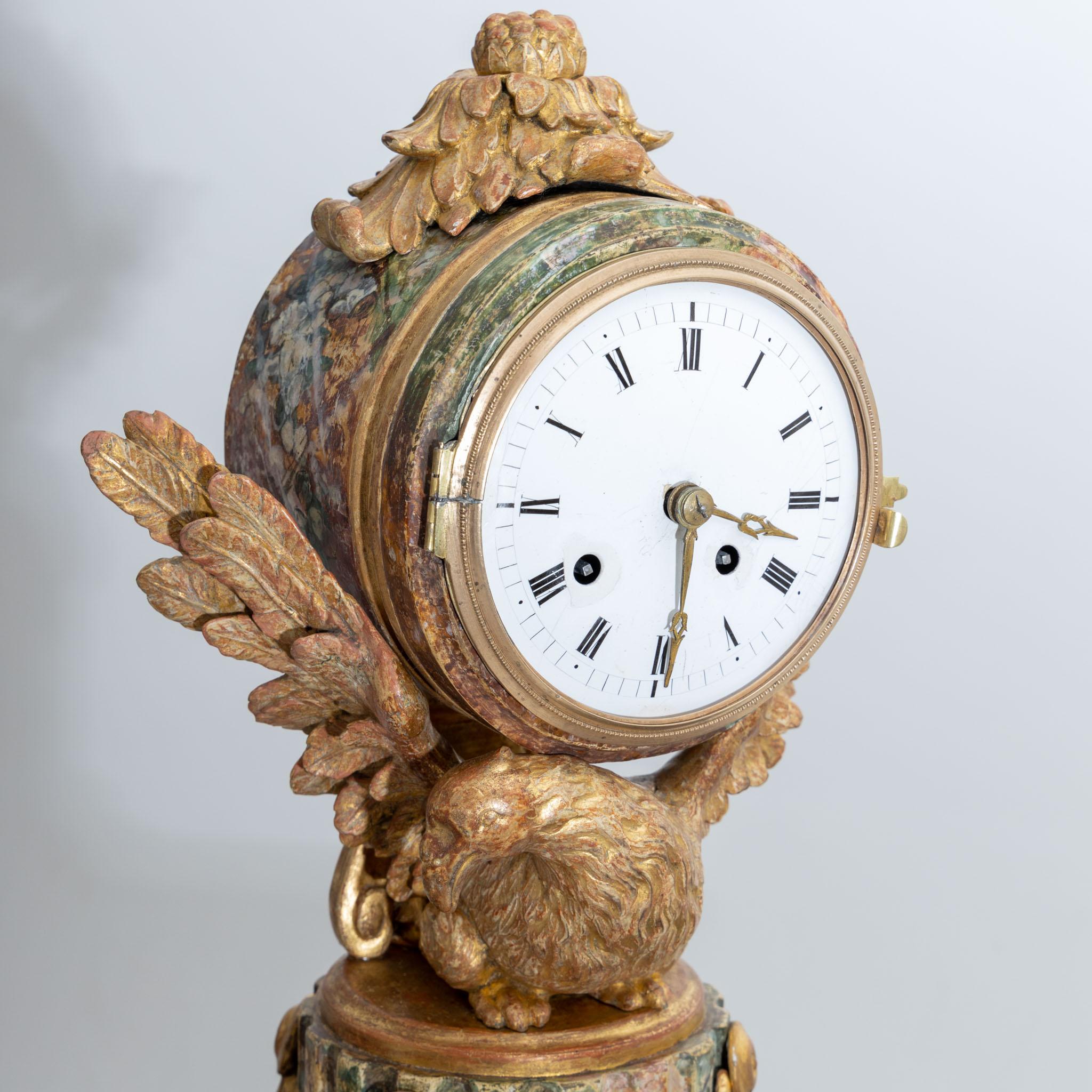 Swedish Louis Seize Pendule with Eagle Decoration, Late 18th Century