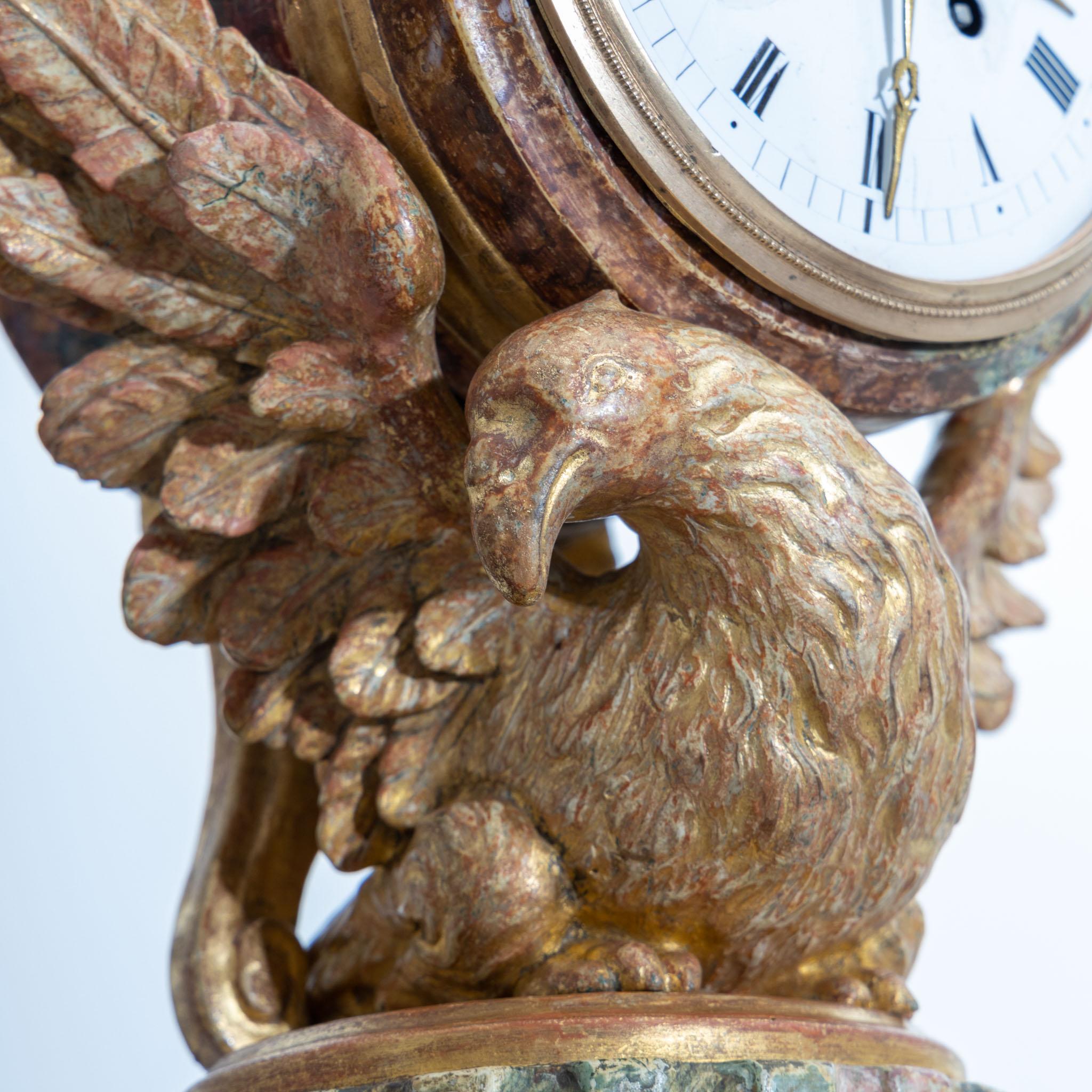 Louis Seize Pendule with Eagle Decoration, Late 18th Century In Good Condition In Greding, DE