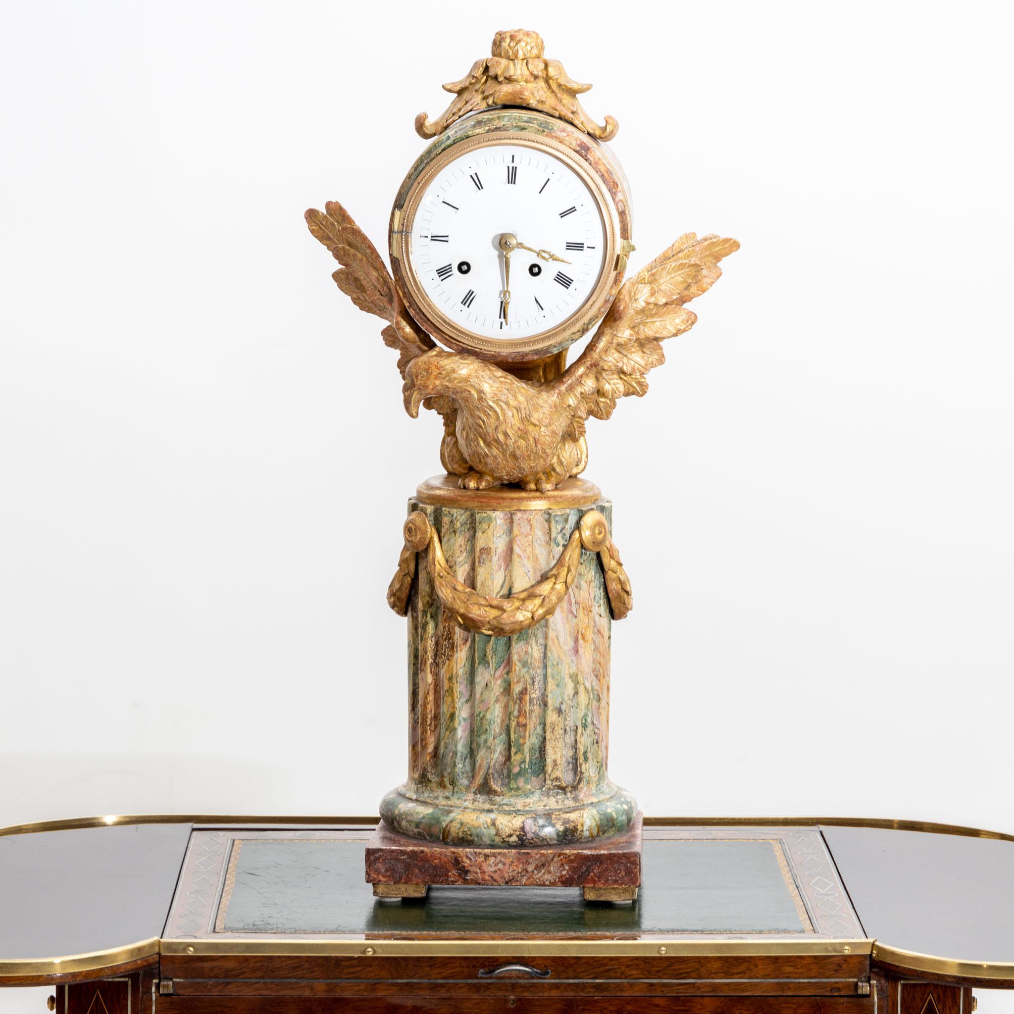 Louis Seize Pendule with Eagle Decoration, Late 18th Century 2