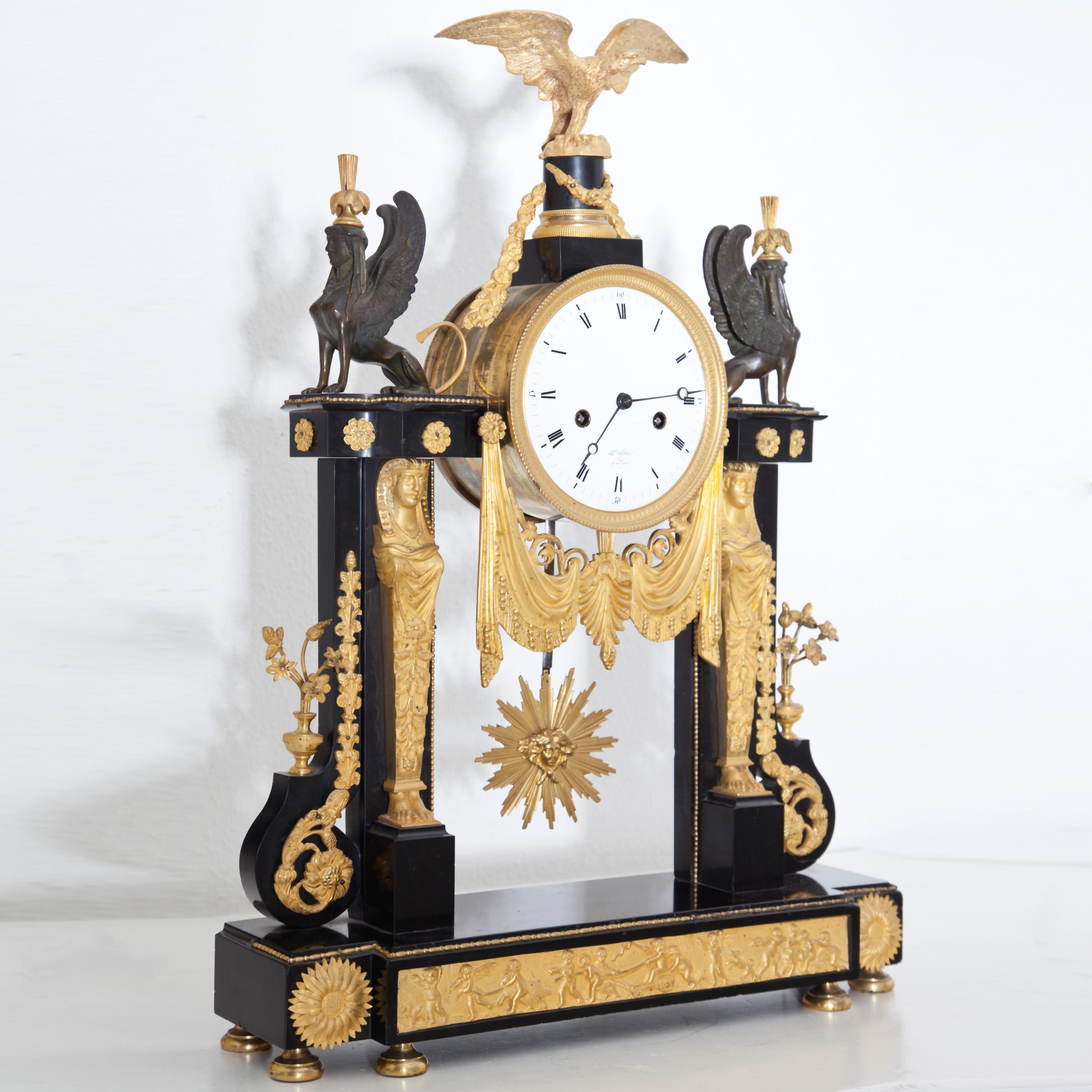French Louis Seize Portal Pendule, France, Late 18th Century