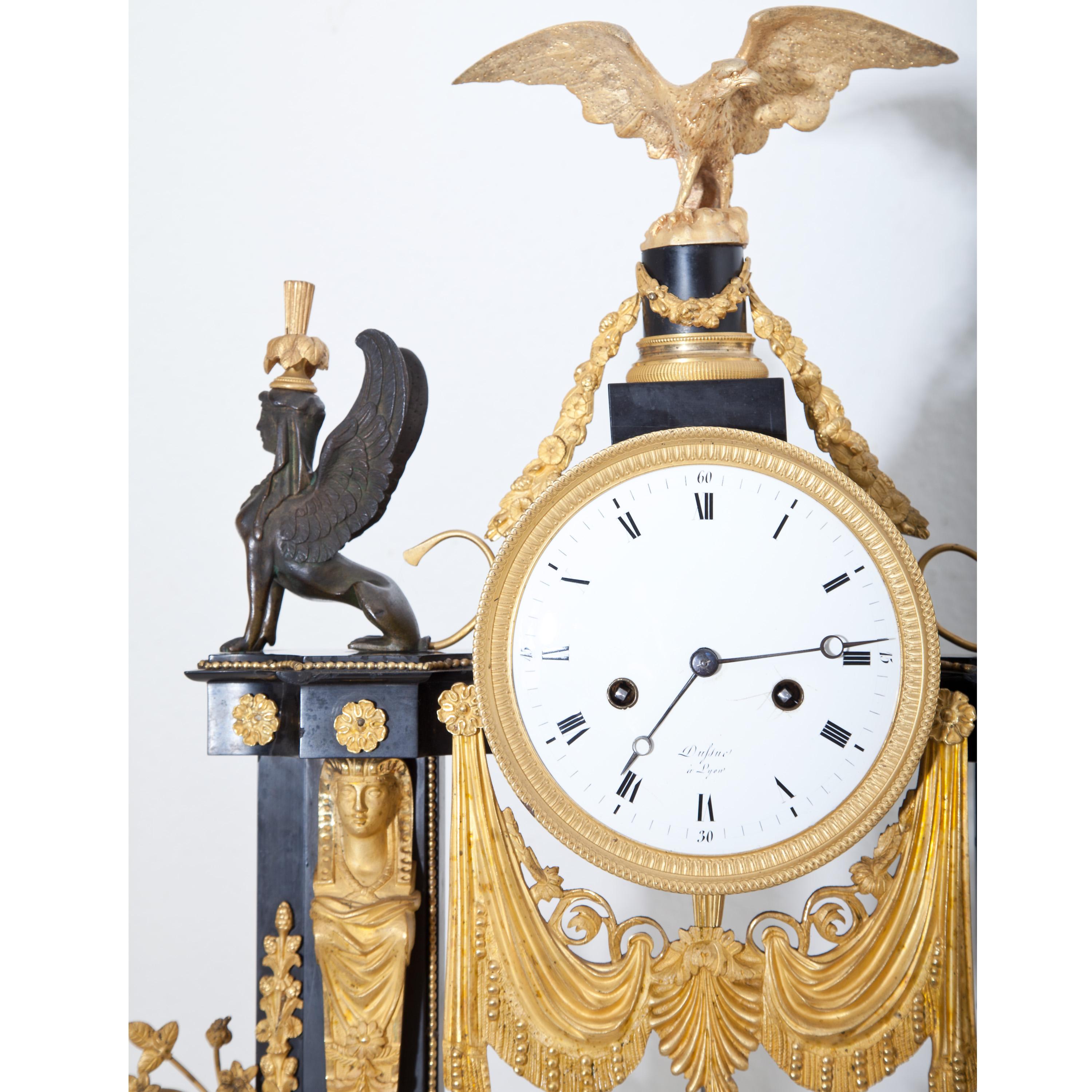 Bronze Louis Seize Portal Pendule, France, Late 18th Century