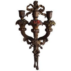 Antique Louis Seize Style Candle Wall Applique from the Second Half of the 19th Century