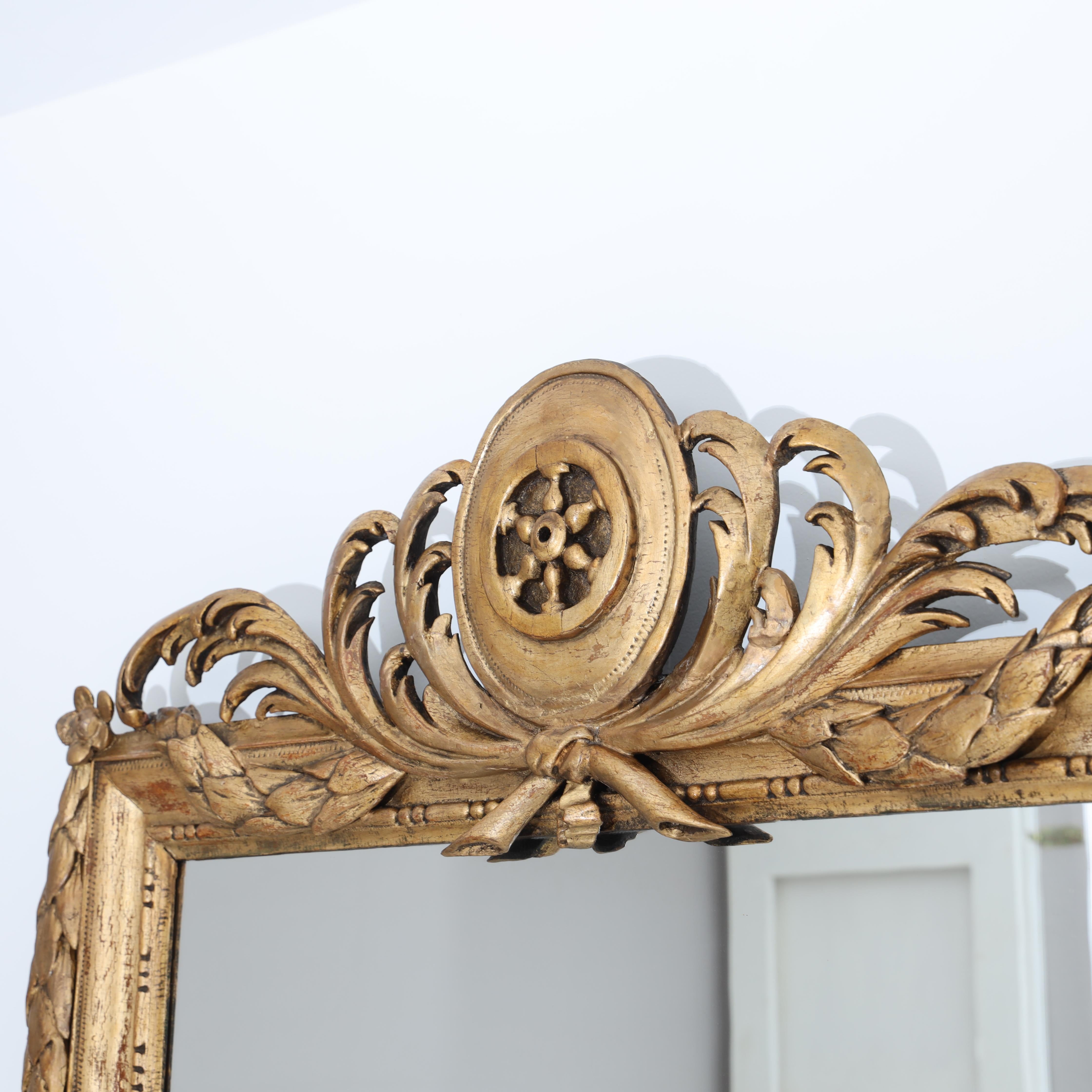 Louis Seize Style Wall Mirror, 2nd Half 19th Century In Good Condition For Sale In Greding, DE