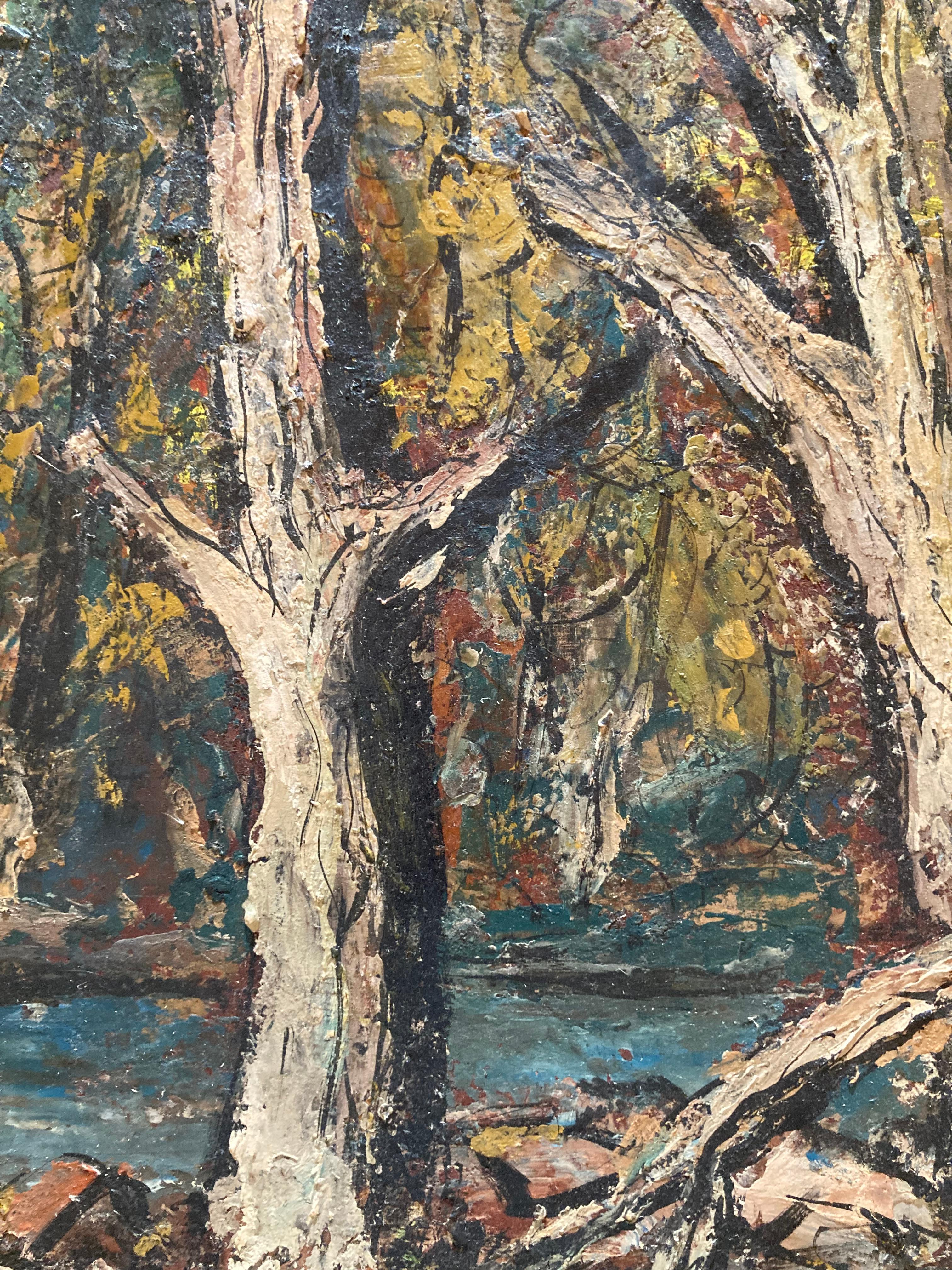 'Cipressi', di Louis Siegriest, Pittura a olio su tavola 4