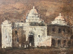Louie Bassi Siegriest "Church in Mexico" Original Oil Painting C.1950s