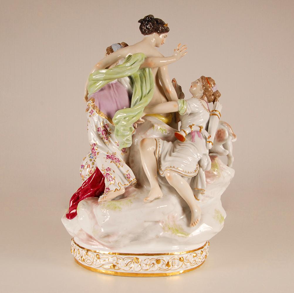 French Louis Simon Boizot Sevres Porcelain Figural Group Bathing Diana 19th Century For Sale
