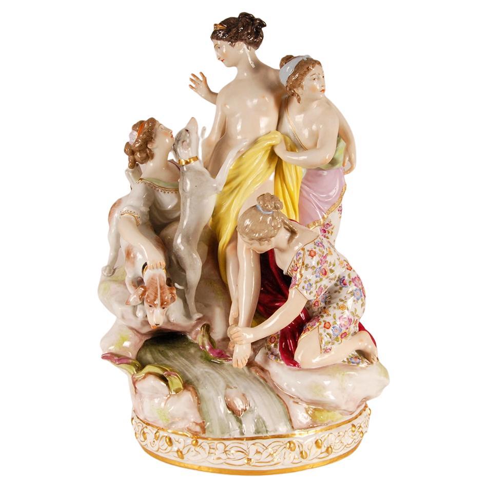 Louis Simon Boizot Sevres Porcelain Figural Group Bathing Diana 19th Century