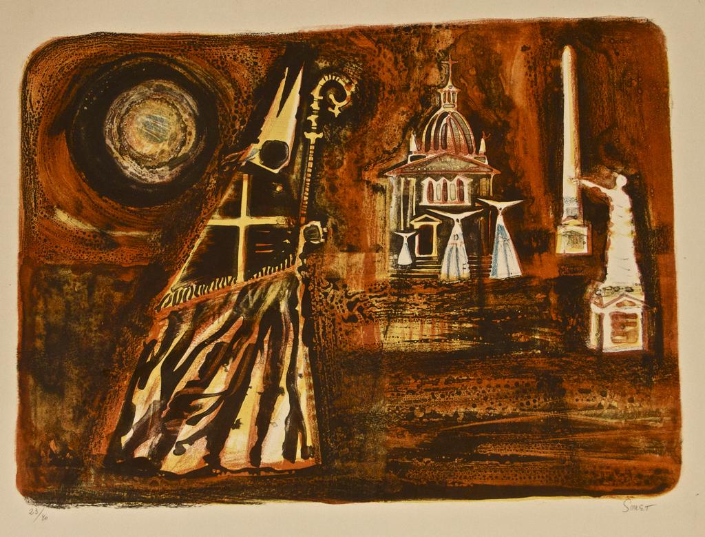 Rome-Piazza San Pietro - Lithographie de Louis Smet - 1960ca