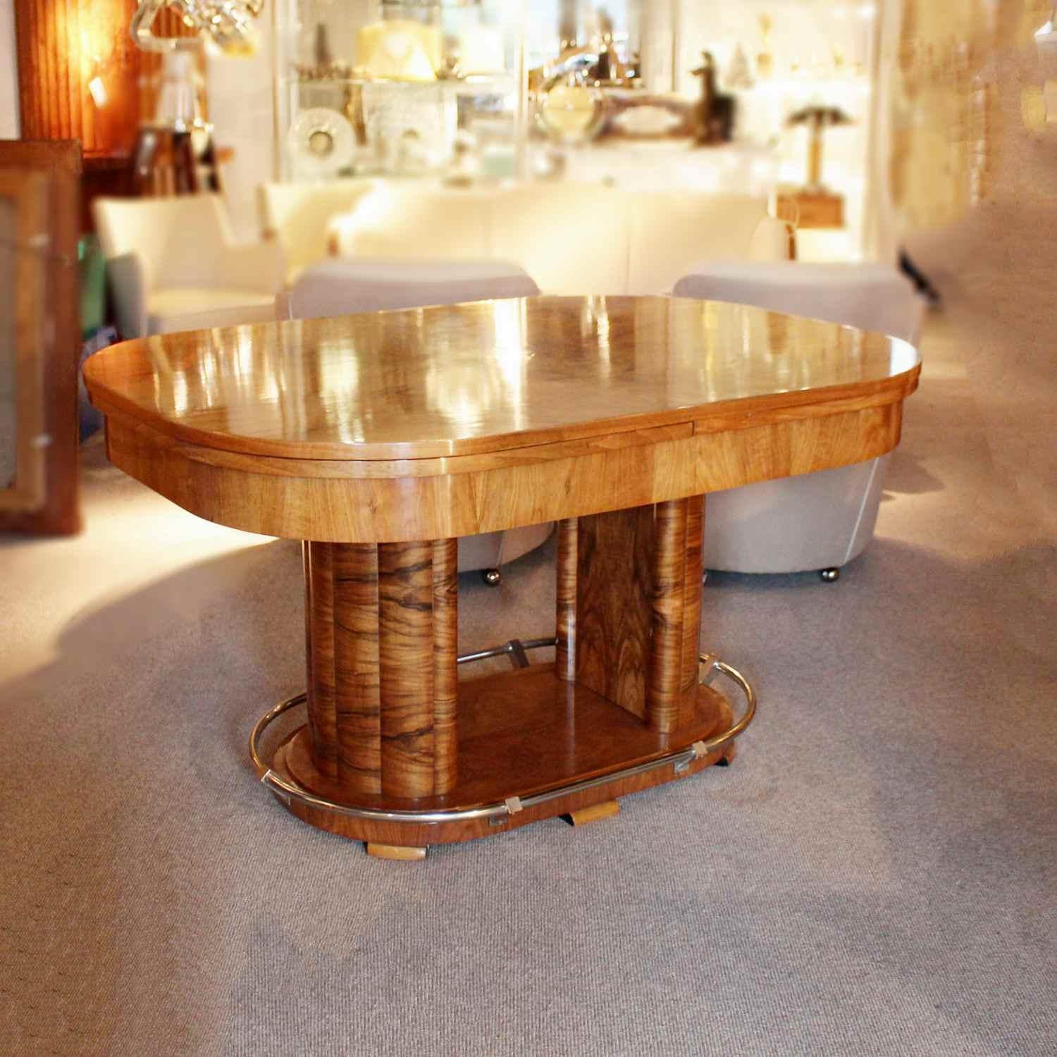 French Louis Sognot Art Deco Extending Table