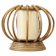 Louis Sognot Tischlampe aus Bambus und Rattan Mid-Century Modern 1960, Frankreich