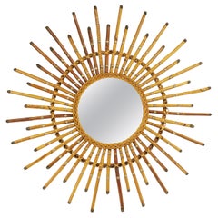 Louis SOGNOT Bamboo Wall Mirror, 1950s