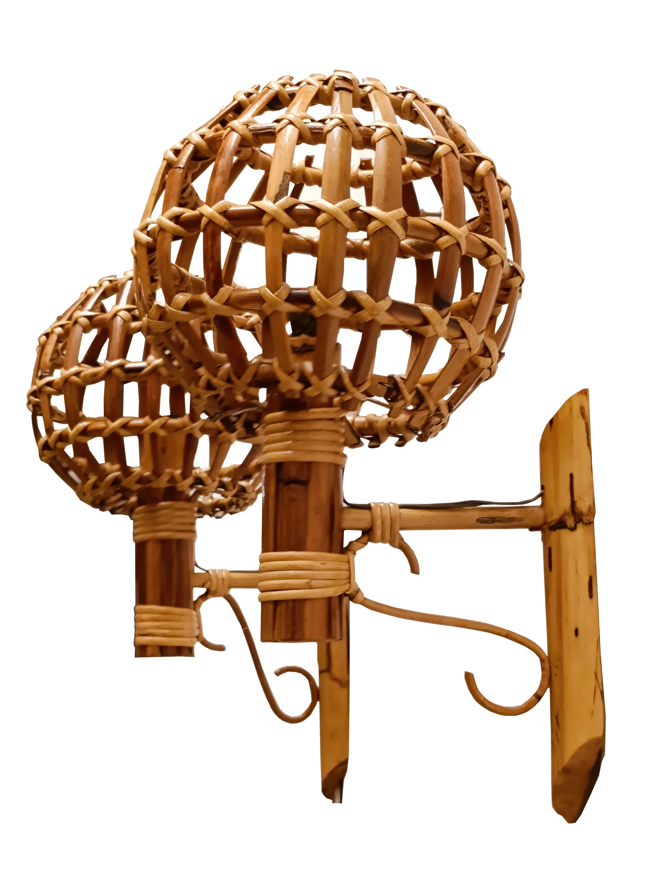 Mid-Century moderno Louis Sognot Coppia di Lampade da Parete 