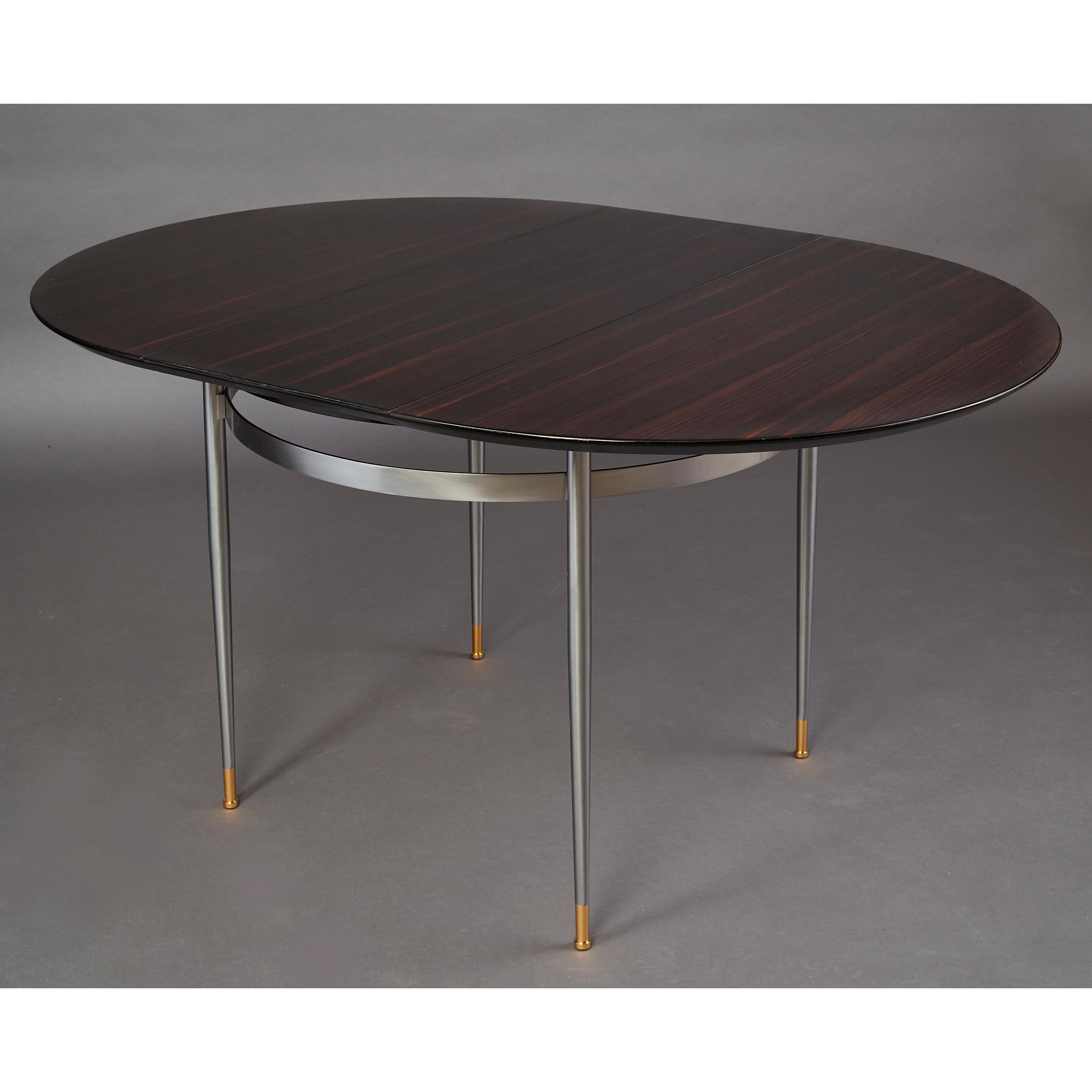 French Louis Sognot Exceptional Macassar Ebony Center or Dining Table, France, 1950s