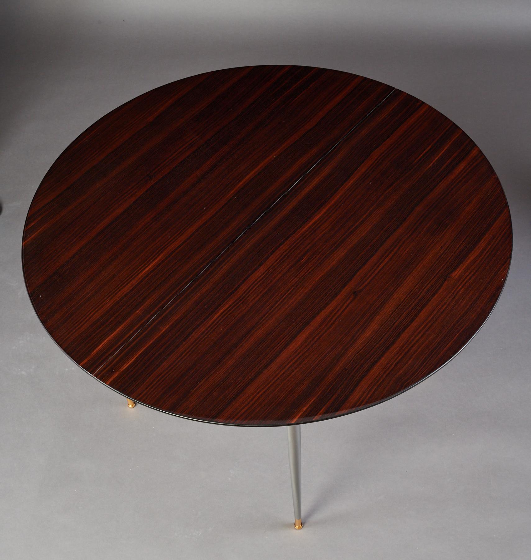 Mid-20th Century Louis Sognot Exceptional Macassar Ebony Center or Dining Table, France, 1950s