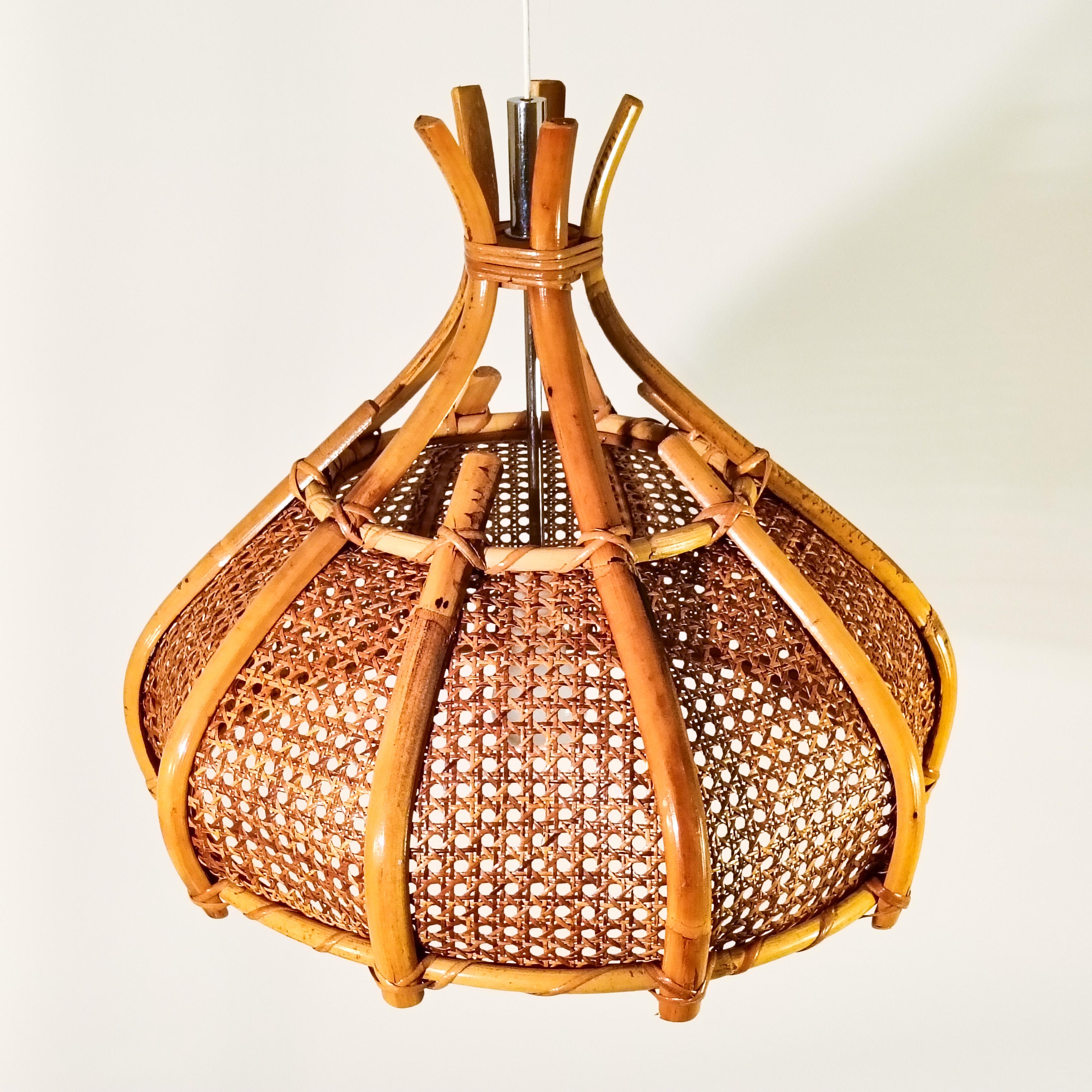 italien Louis Sognot. Lampe suspendue de style Riviera française, Italie, années 1970 en vente