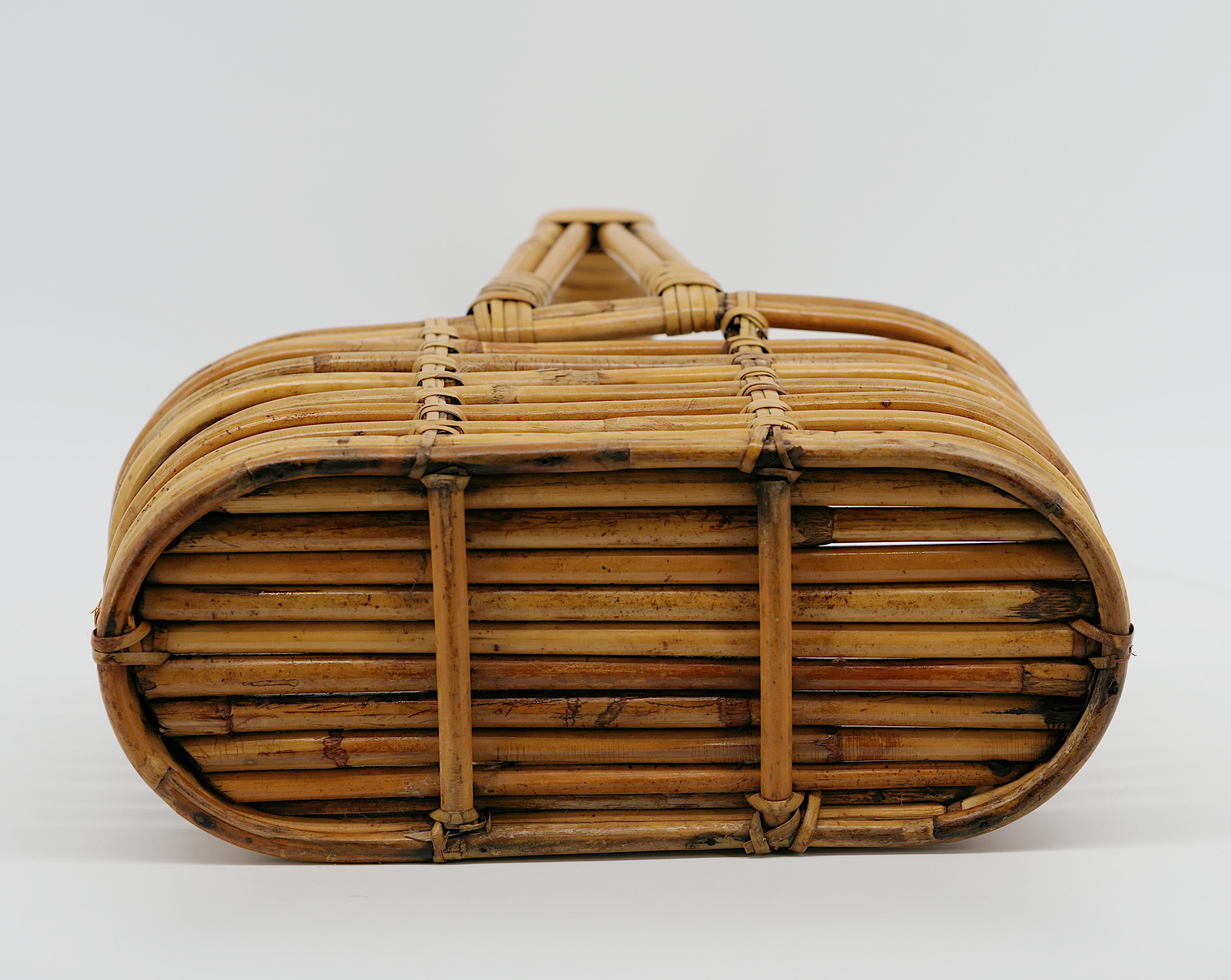 Louis SOGNOT (Ihr) Bambusflaschenhalter aus Bambus, 1950er Jahre im Angebot 2