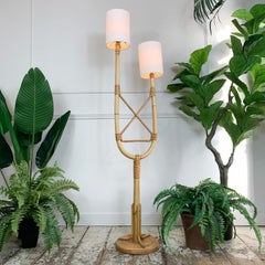 Louis Sognot, Lampada da terra in rattan naturale, anni '50