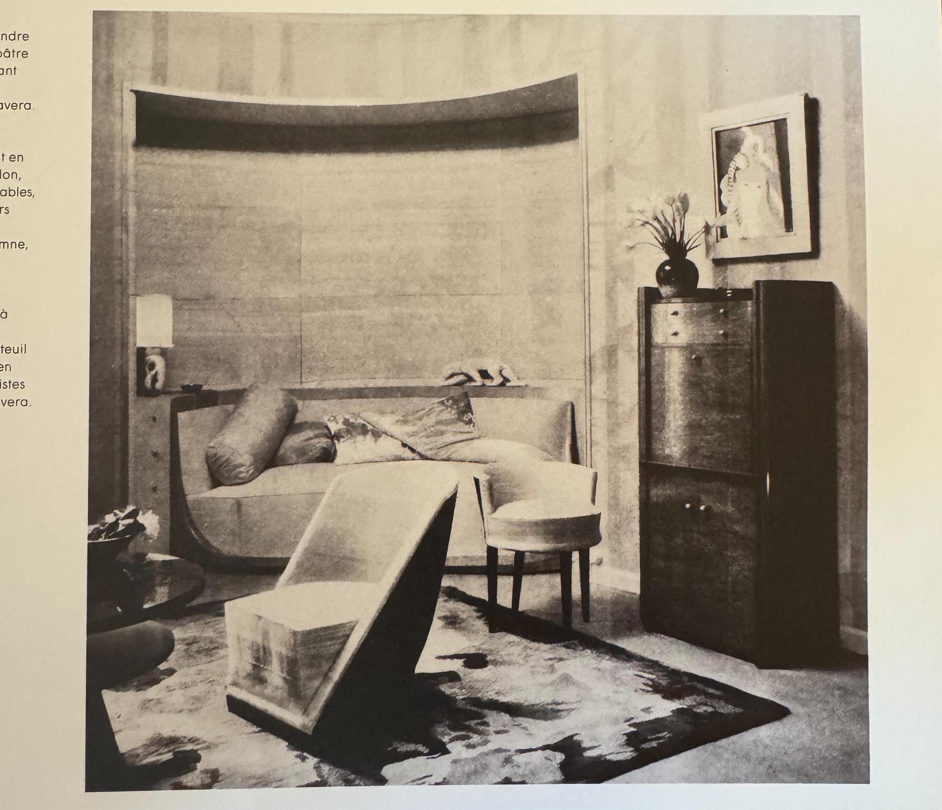 Louis Sognot coppia di poltrone moderniste in noce bianco alpaca 1927 in vendita 3