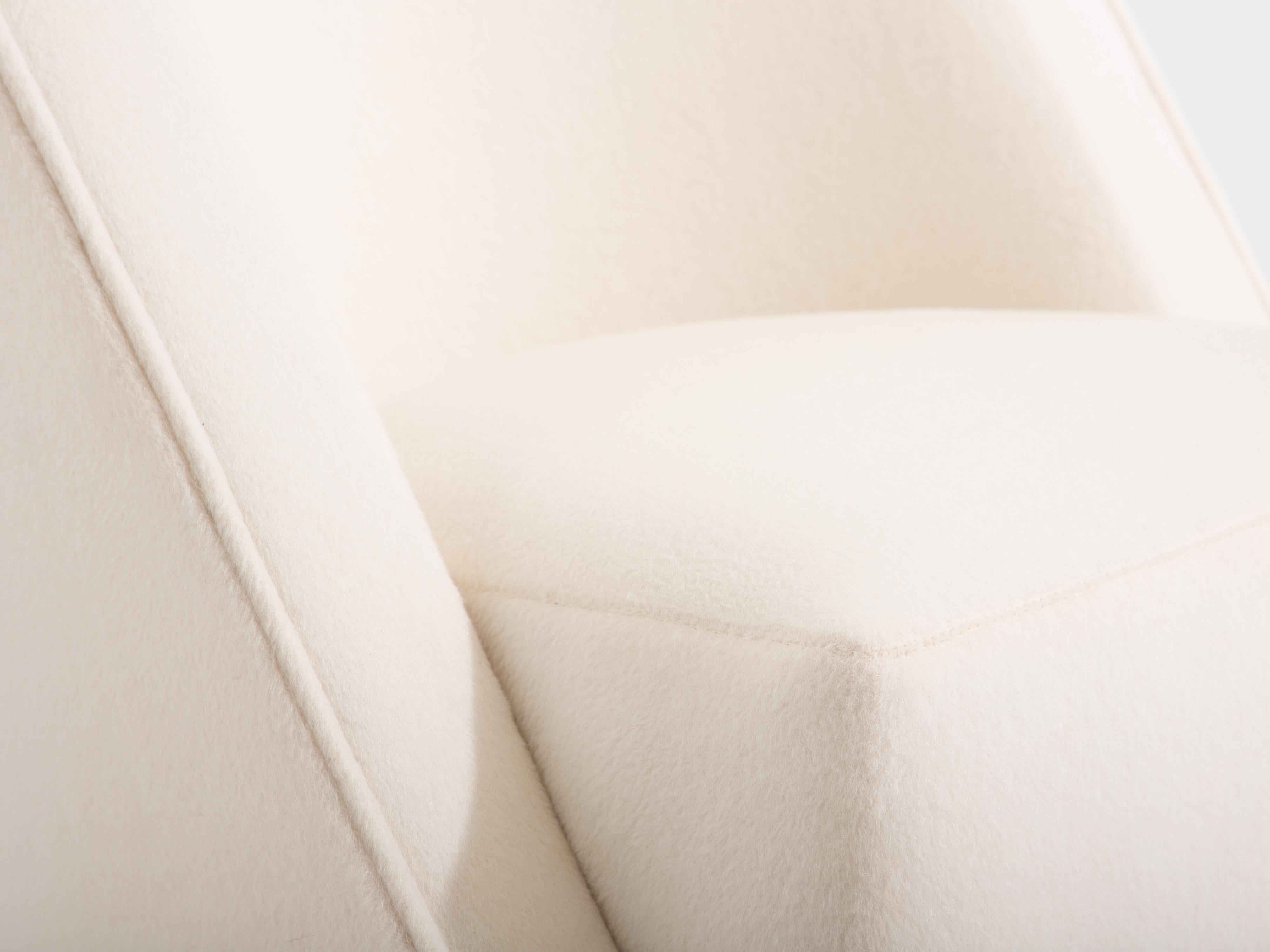 Noce Louis Sognot coppia di poltrone moderniste in noce bianco alpaca 1927 in vendita